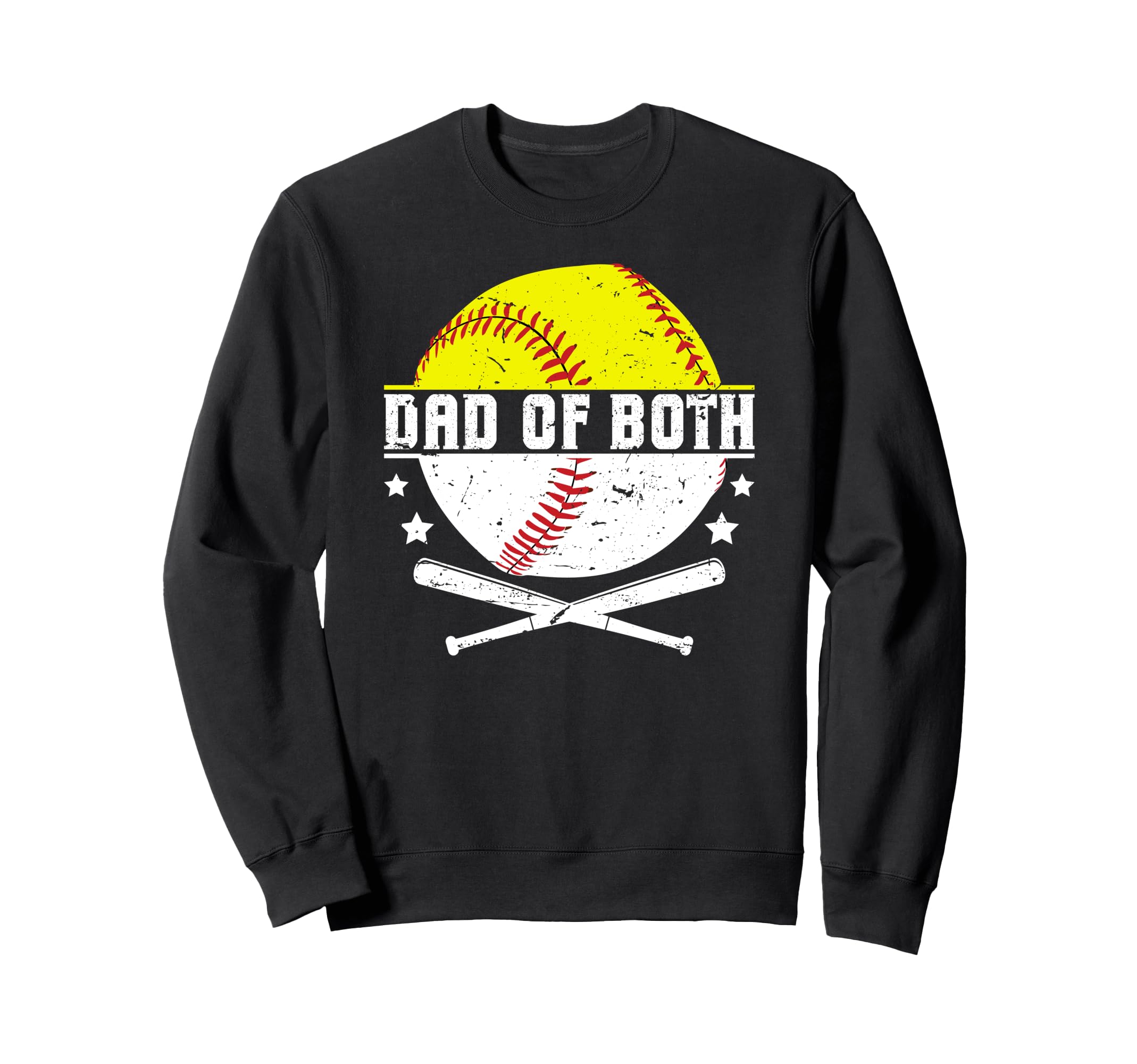 Dad Both Softball Baseball Dad Sweatshirt - Unique Graphic Men Women - T-Shirt, Sweatshirt, Hoodie