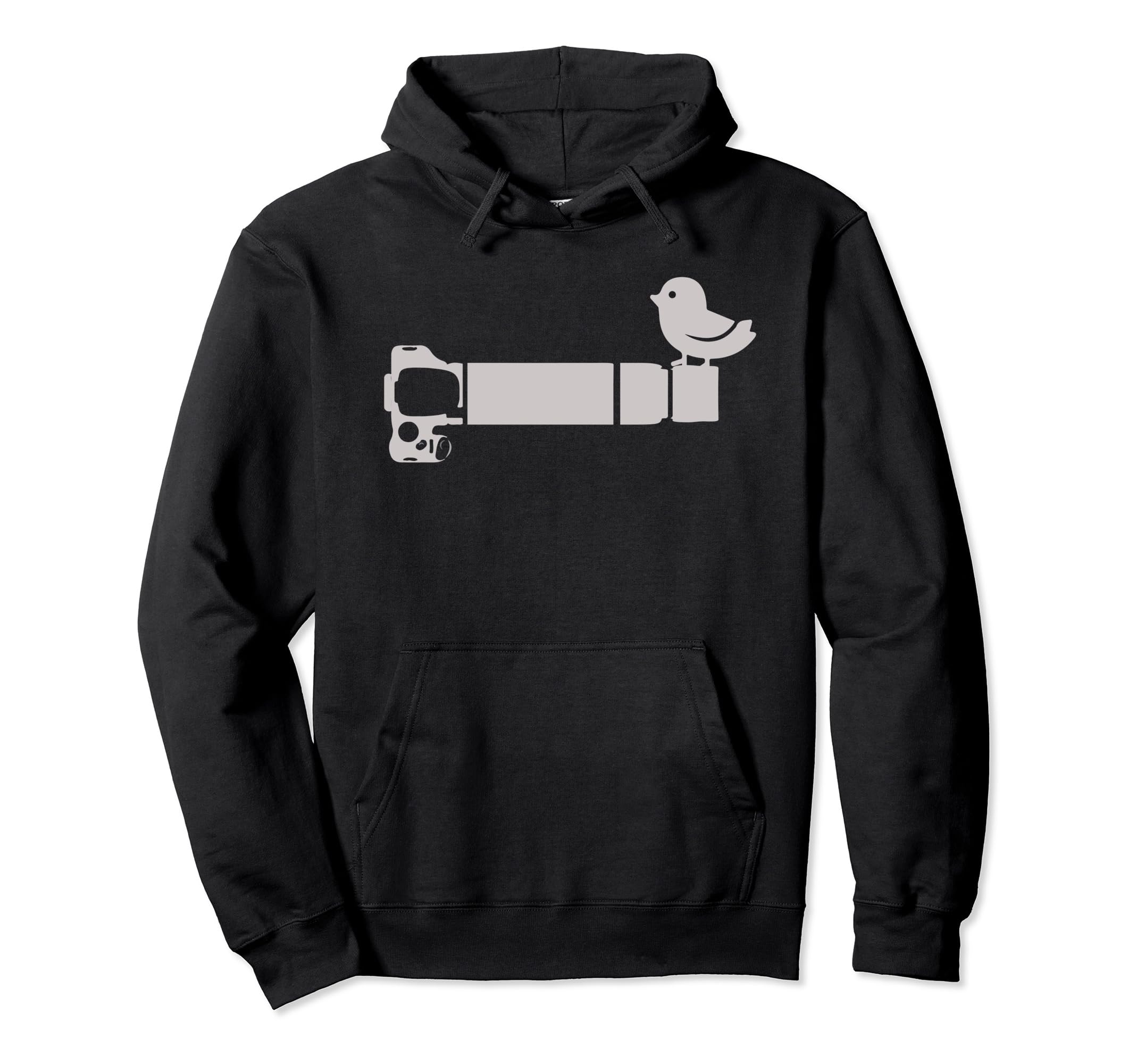 Funny Bird Long Lens Cartoon Hoodie - Custom Art Print for Adults - T-Shirt, Sweatshirt, Hoodie