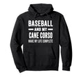 Baseball And My Cane Corso Mama Dog Hoodie - Minimalist Print Men Women - T-Shirt, Sweatshirt, Hoodie