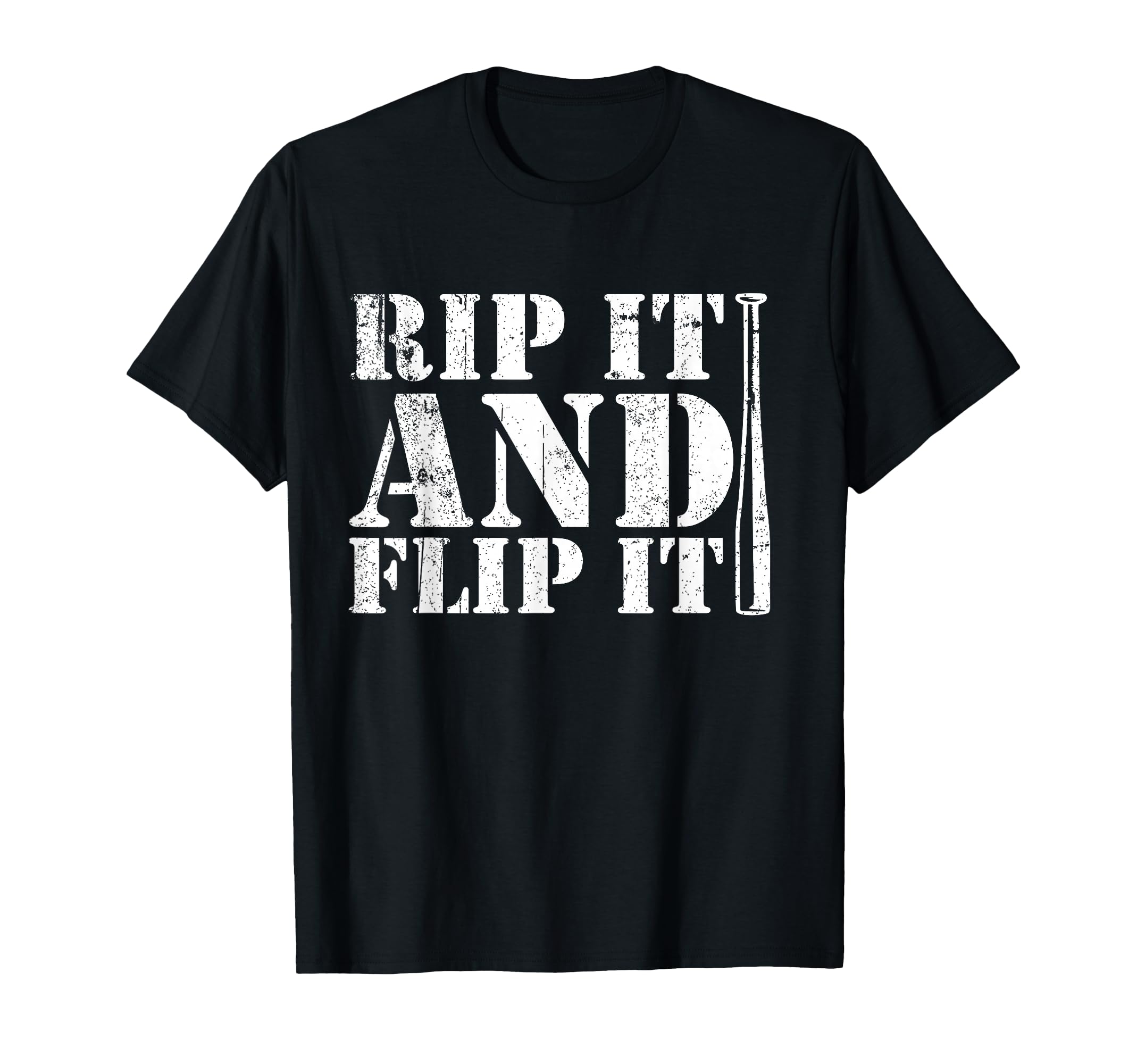 Rip It And Flip It Baseball T-Shirt - Fun Novelty Design for Adults - T-Shirt, Sweatshirt, Hoodie
