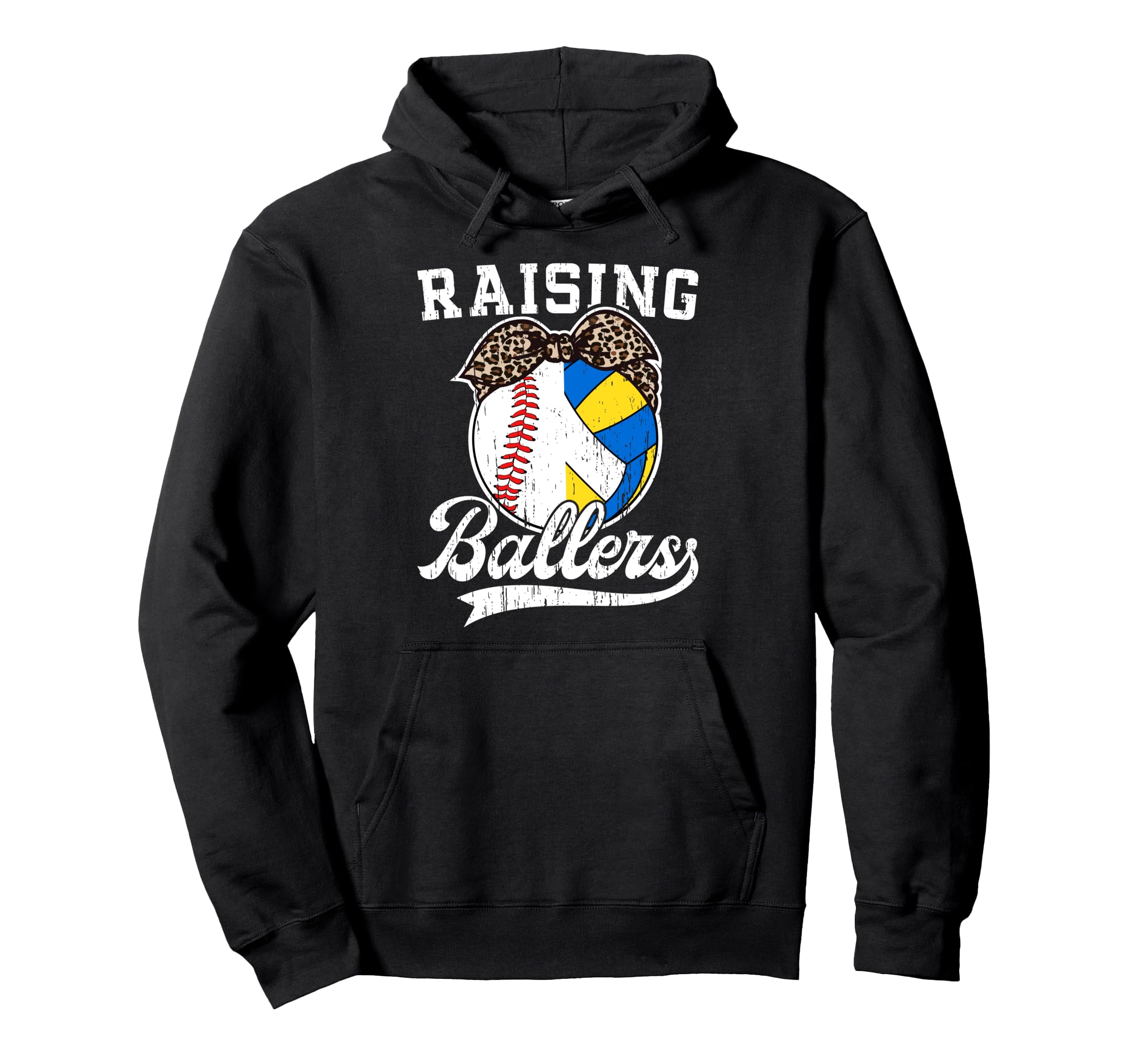 Raising Ballers Baseball Volleyball Hoodie - Casual Everyday Wear Unisex - T-Shirt, Sweatshirt, Hoodie
