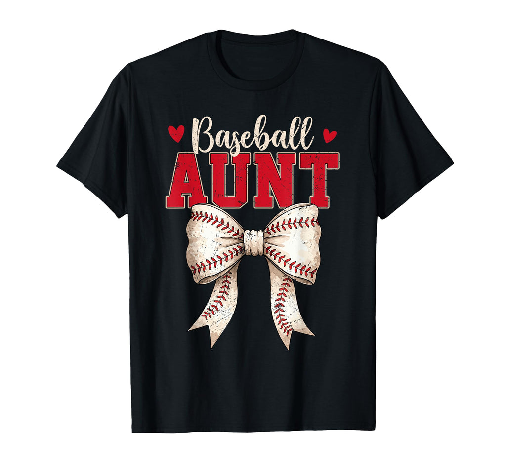 Baseball Aunt Coquette Bow Game Day T-Shirt - Trendy Graphic Unisex - T-Shirt, Sweatshirt, Hoodie