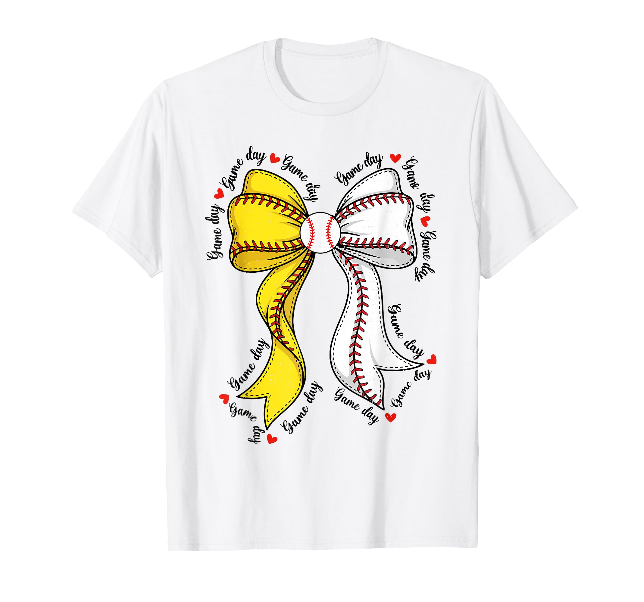 Coquette Bow Softball Baseball Cheer Mom T-Shirt - Graphic Print for Adults - T-Shirt, Sweatshirt, Hoodie