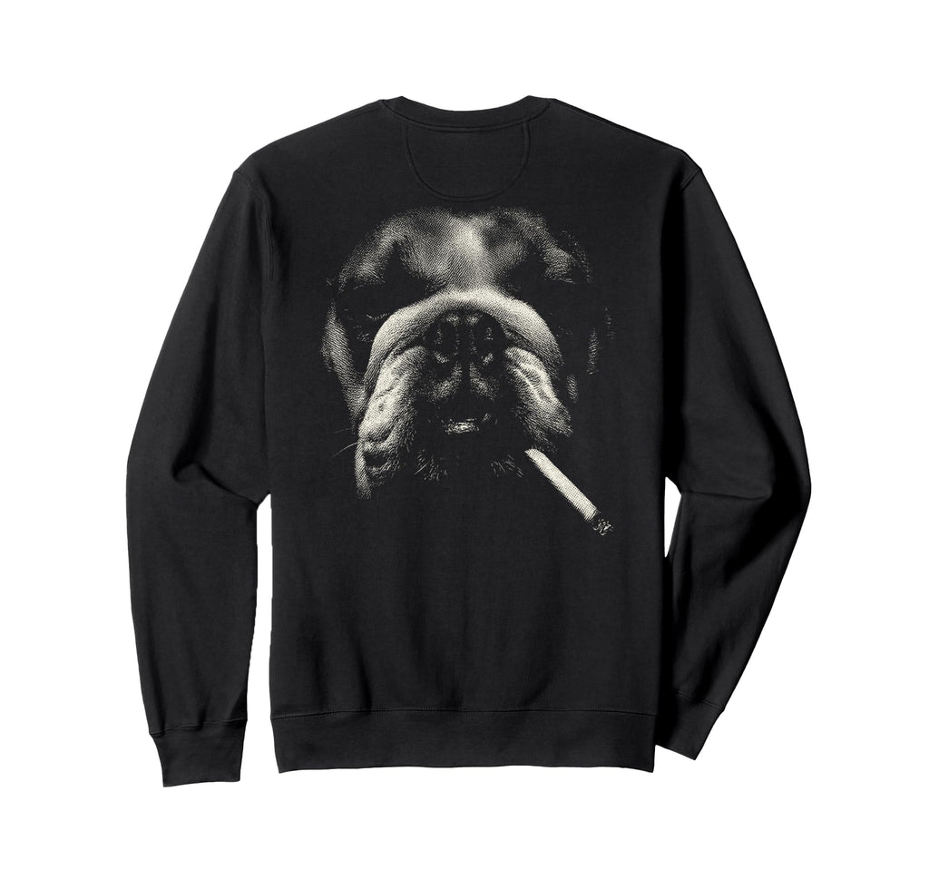 English Bulldog Smoking Cigarette Sweatshirt - Fun Novelty Design Unisex - T-Shirt, Sweatshirt, Hoodie