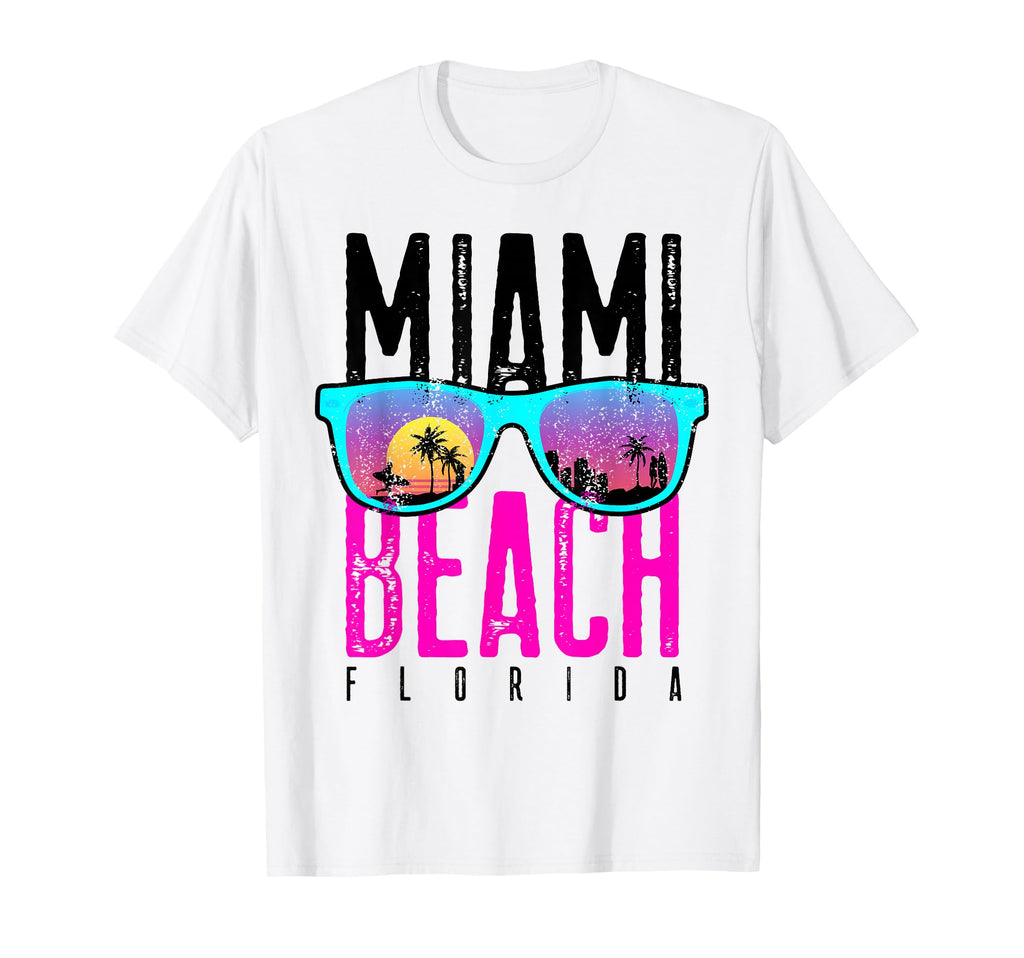 Miami Beach Florida Sunset Souvenir Surf T-Shirt - Graphic Print Men Women - T-Shirt, Sweatshirt, Hoodie