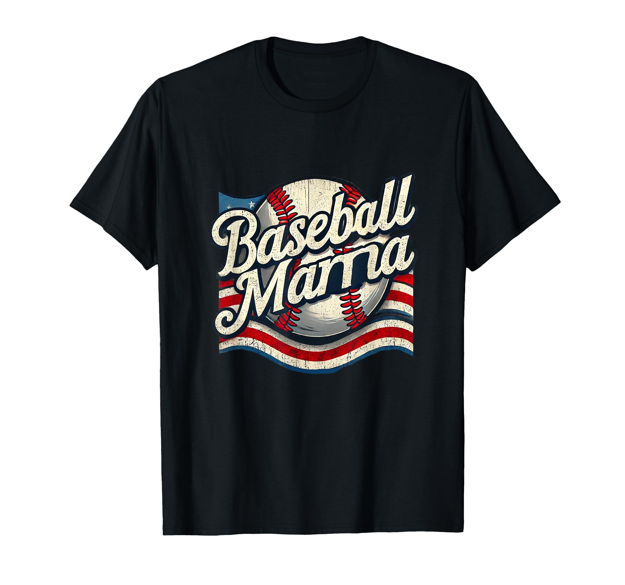 Baseball Mama American Flag Mothers Day T-Shirt - Unique Graphic Men Women - T-Shirt, Sweatshirt, Hoodie