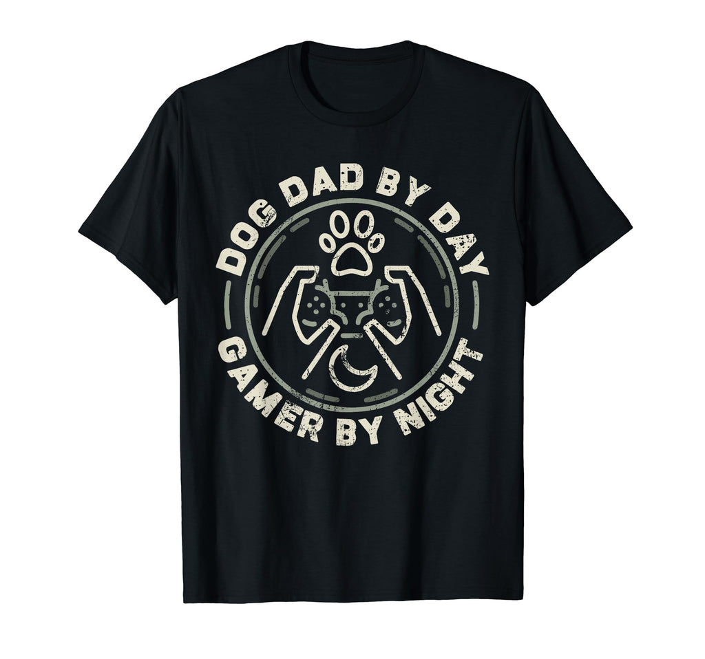 Funny Fathers Day Dog Dad Day Gamer T-Shirt - Minimalist Print for Adults - T-Shirt, Sweatshirt, Hoodie