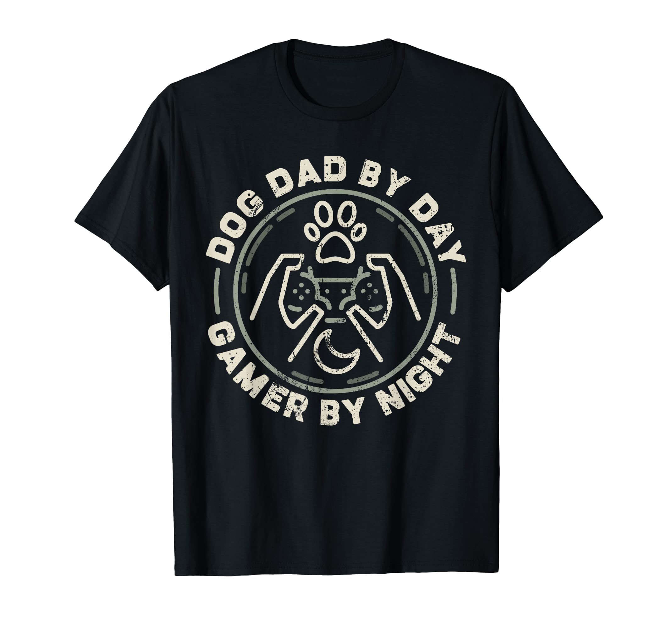 Funny Fathers Day Dog Dad Day Gamer T-Shirt - Minimalist Print for Adults - T-Shirt, Sweatshirt, Hoodie