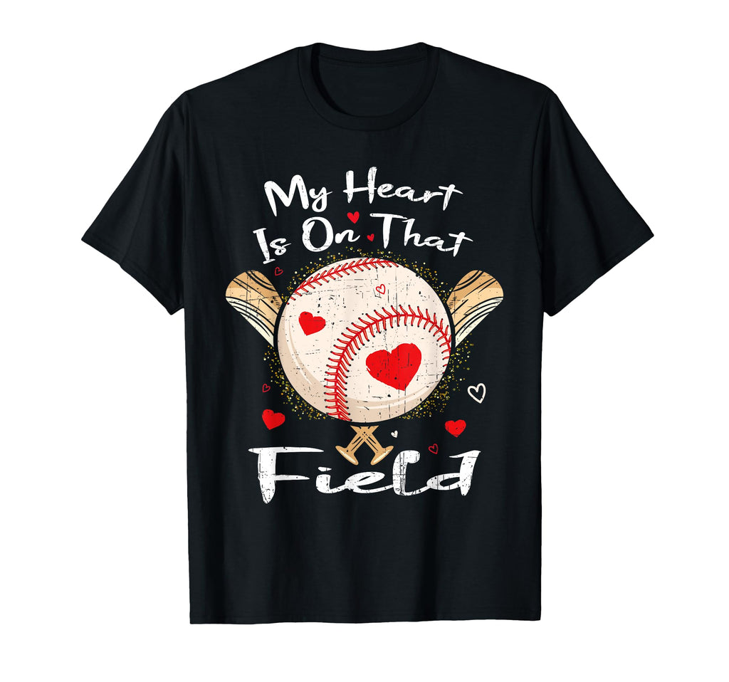 My Heart Is That Field Baseball T-Shirt - Minimalist Print for Adults - T-Shirt, Sweatshirt, Hoodie
