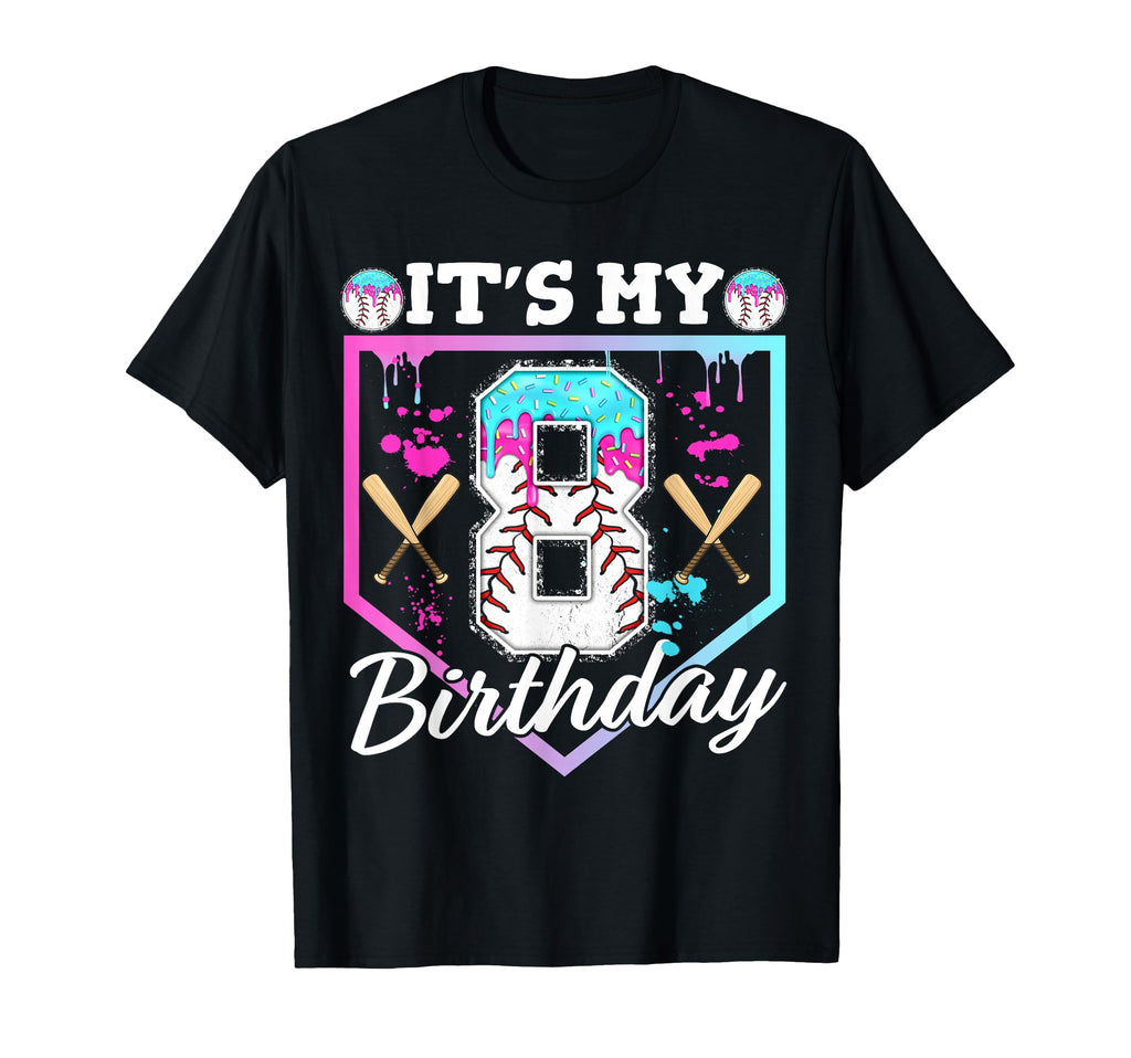 Baseball Drip 8 Year Old Ice Cream 8Th T-Shirt - Novelty Apparel Unisex - T-Shirt, Sweatshirt, Hoodie
