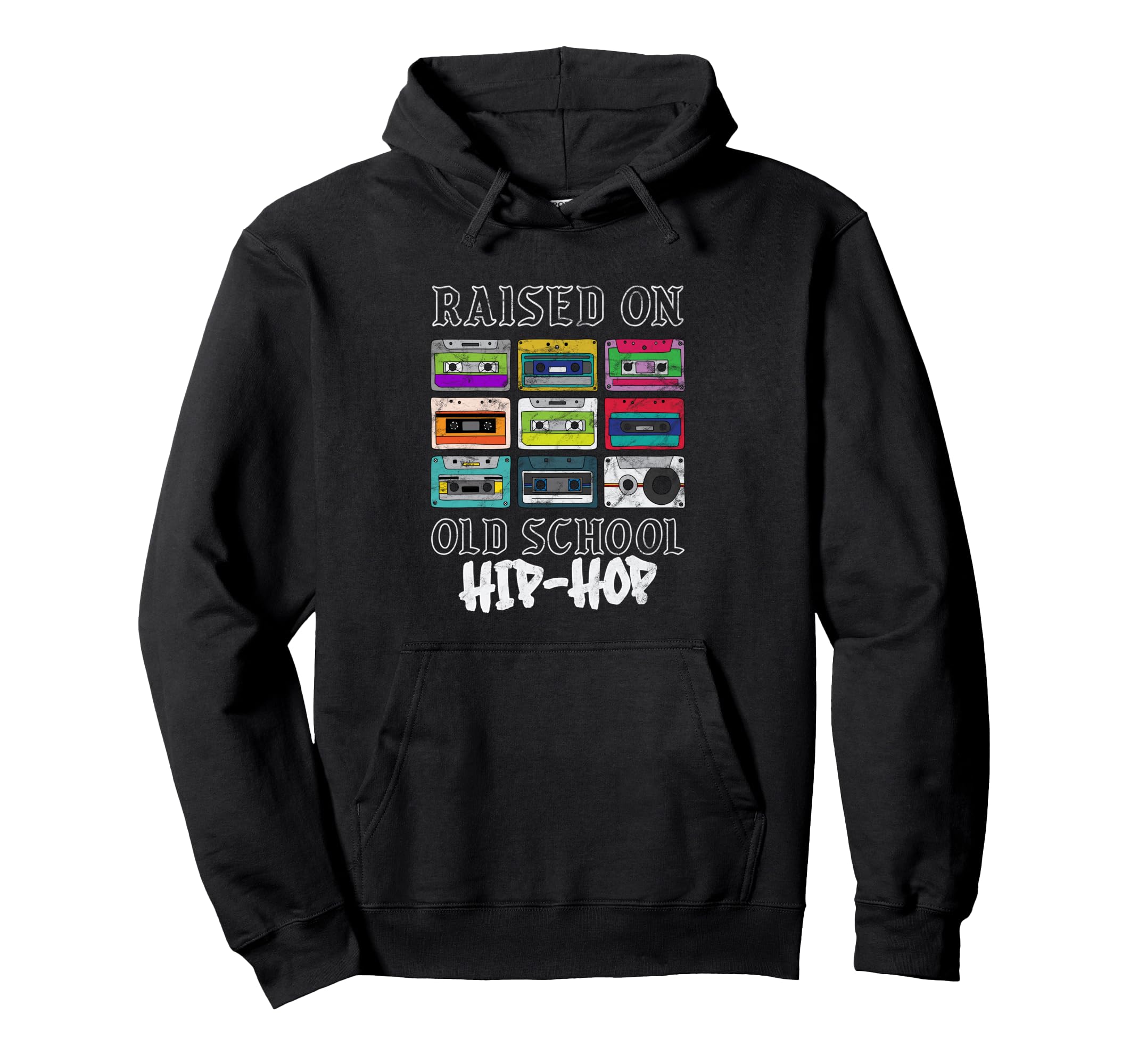 Raised Oldschool Hip Hop Rap Music Hoodie - Fun Novelty Design for Adults - T-Shirt, Sweatshirt, Hoodie