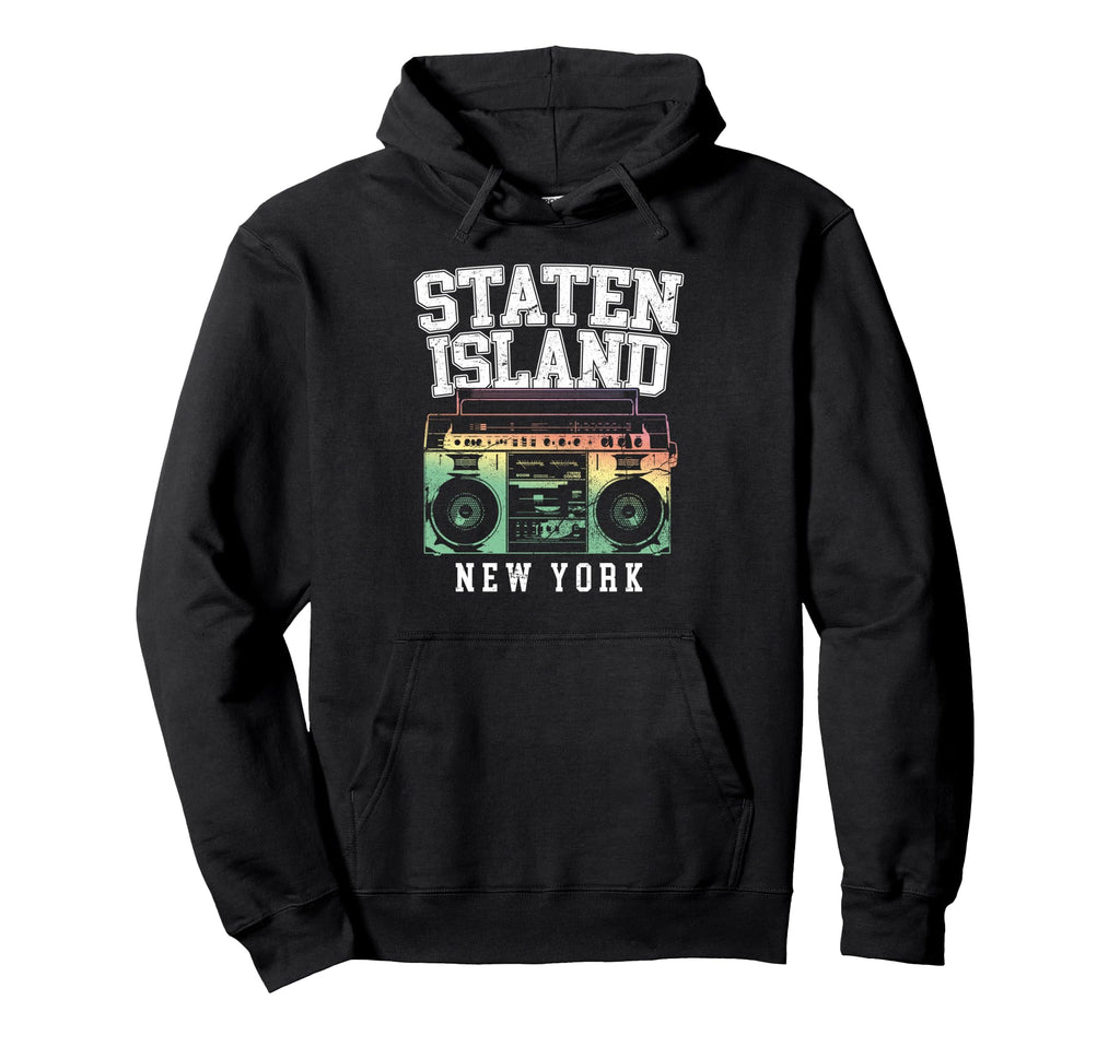 Staten Island New York Nyc Boombox Old Hoodie - Novelty Apparel Unisex - T-Shirt, Sweatshirt, Hoodie