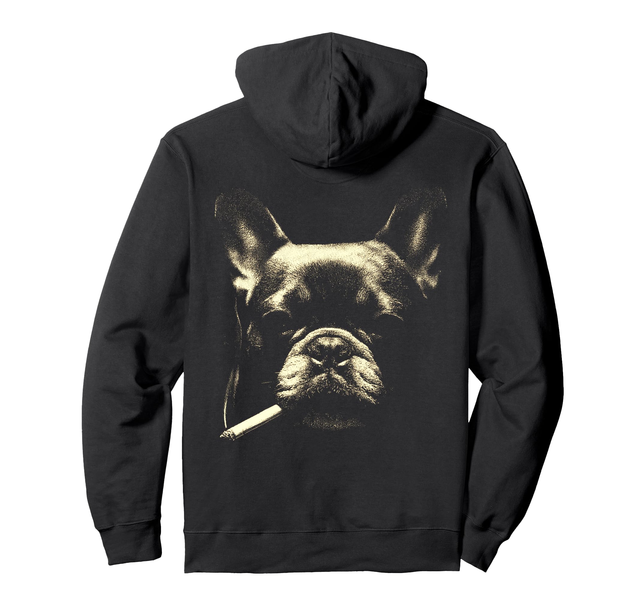 French Bulldog Smoking Cigarette Hoodie - Novelty Apparel for Adults - T-Shirt, Sweatshirt, Hoodie