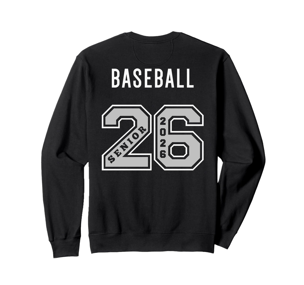 Baseball Senior 2026 Back Baseball Sweatshirt - Streetwear Style Men Women - T-Shirt, Sweatshirt, Hoodie