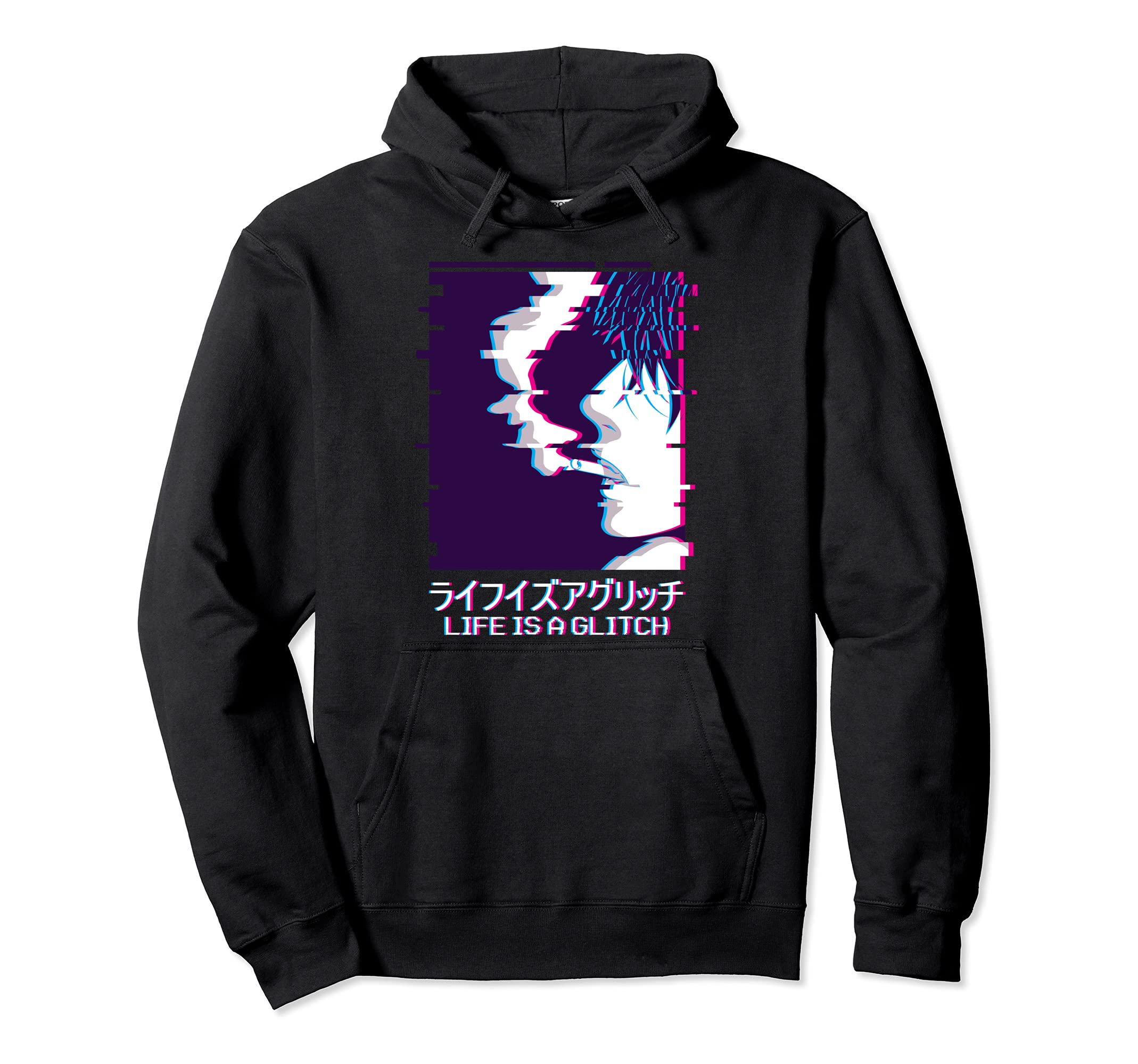 Life Is Glitch Lofi Vaporwave Hoodie - Aesthetic Graphic for Adults - T-Shirt, Sweatshirt, Hoodie