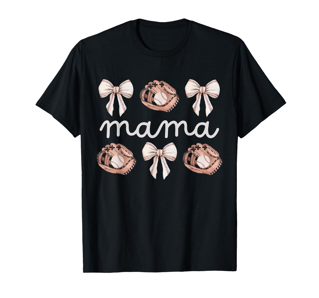 Baseball Mama Coquette Bow Game Day T-Shirt - Trendy Graphic Unisex - T-Shirt, Sweatshirt, Hoodie