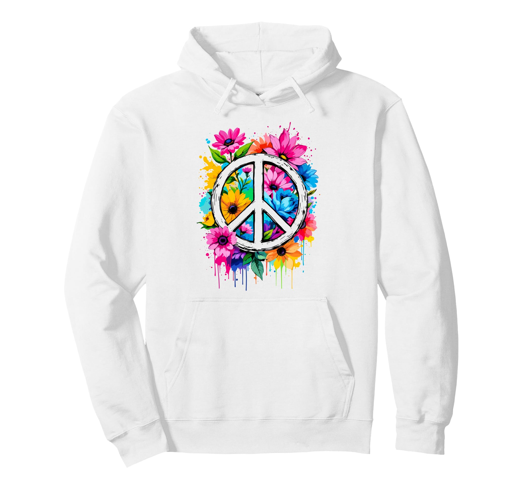 Love Peace Flower Power Peace Sign 70S Hoodie - Novelty Apparel Men Women - T-Shirt, Sweatshirt, Hoodie