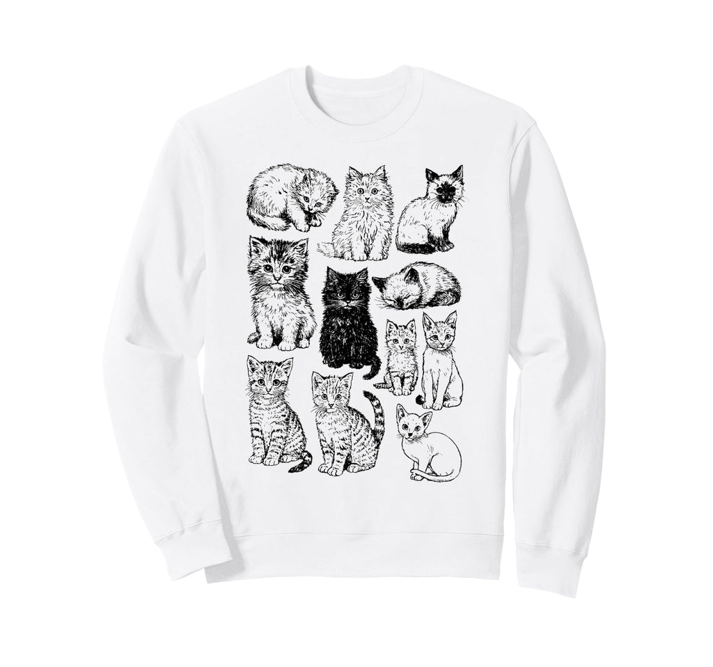 90S Tattoo Cat Kitten Y2K Aesthetic Sweatshirt - Unique Graphic Men Women - T-Shirt, Sweatshirt, Hoodie