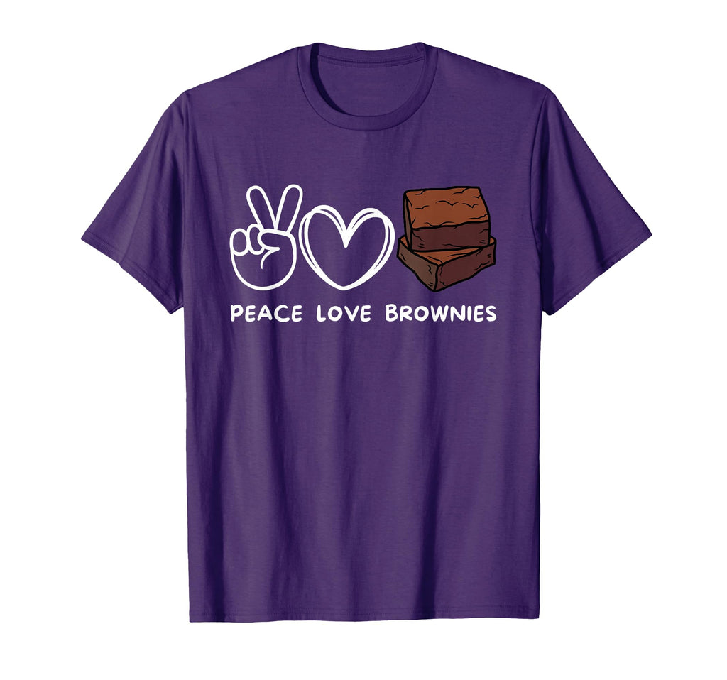 Peace Love Brownies Brownies Lover Food T-Shirt - Aesthetic Graphic Unisex - T-Shirt, Sweatshirt, Hoodie