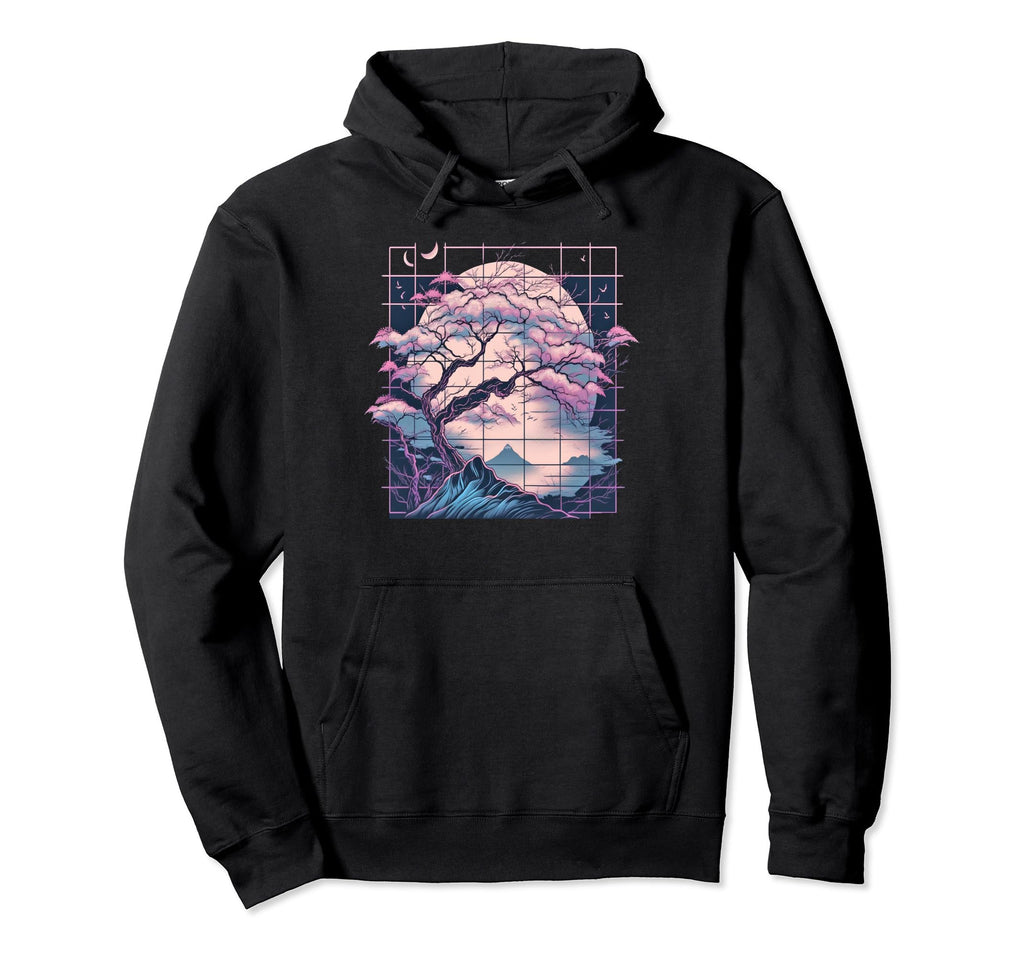 Aesthetic Vaporwave Japan Cherry Blossom Hoodie - Novelty Apparel Unisex - T-Shirt, Sweatshirt, Hoodie