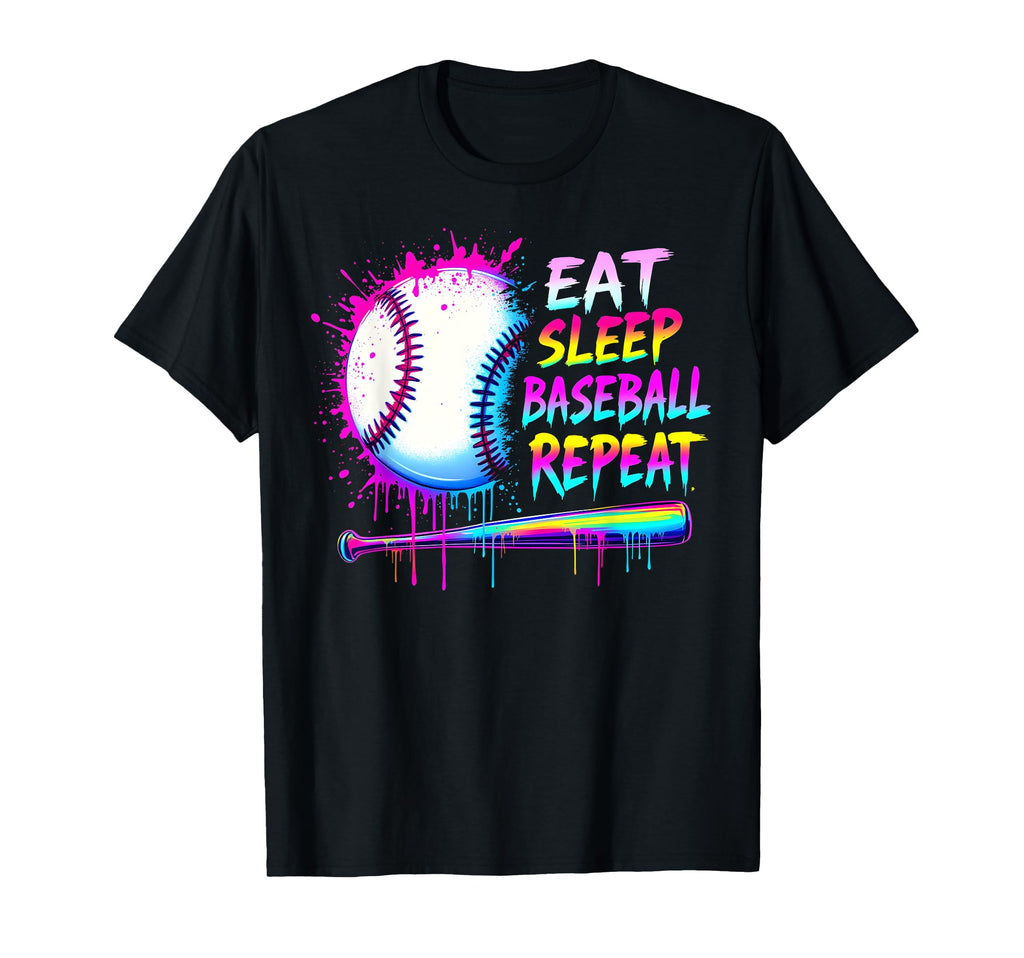 Baseball Drip Eat Sleep Baseball T-Shirt - Fun Novelty Design for Adults - T-Shirt, Sweatshirt, Hoodie