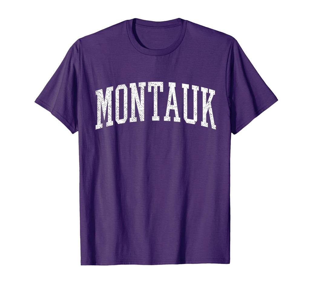 Varsity Distressed Montauk T-Shirt - Aesthetic Graphic Unisex - T-Shirt, Sweatshirt, Hoodie