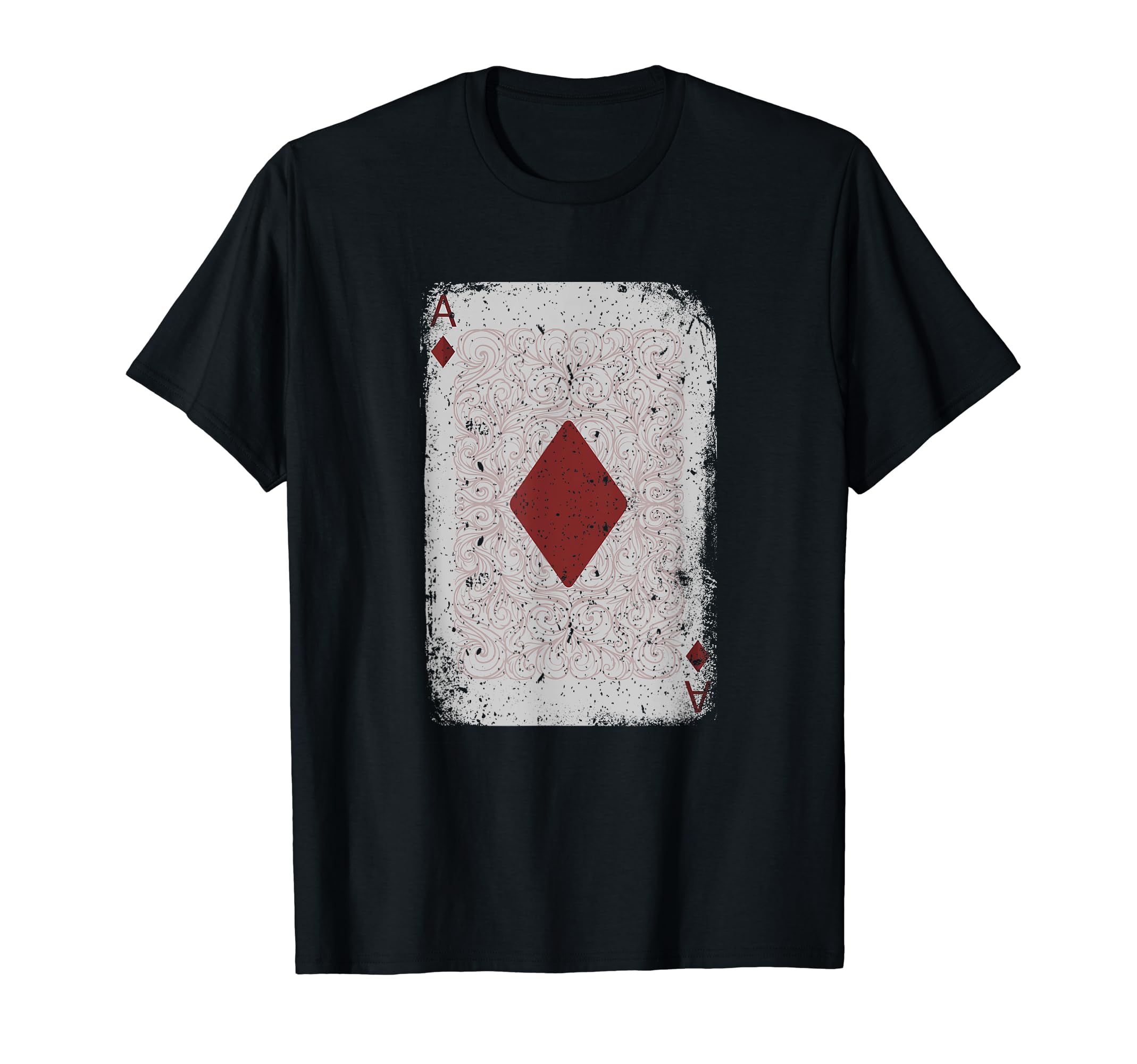 Distressed Ace Diamonds Playing Card T-Shirt - Novelty Apparel Unisex - T-Shirt, Sweatshirt, Hoodie