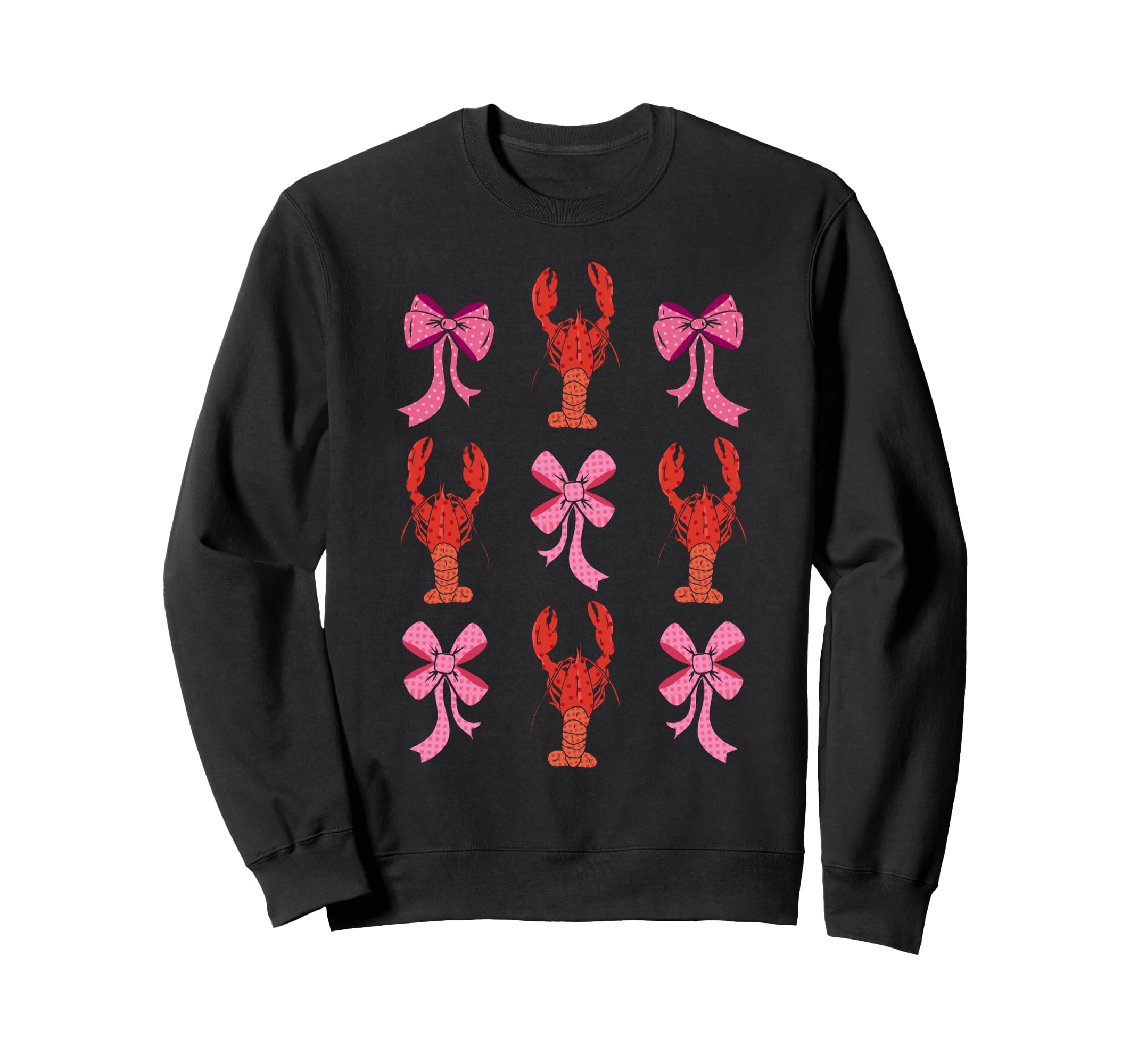 Coquette Bow Crawfish Lover Y2K Sweatshirt - Trendy Graphic for Adults - T-Shirt, Sweatshirt, Hoodie