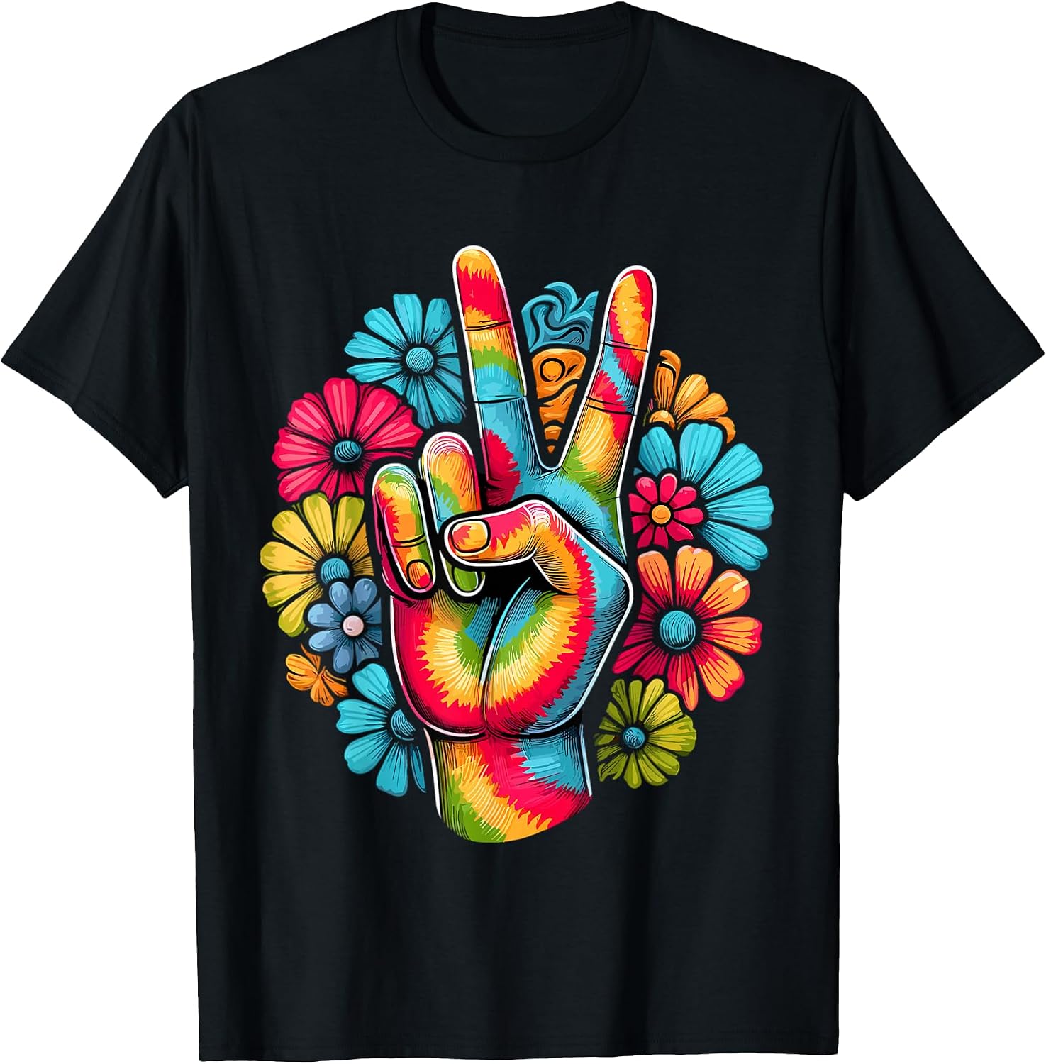 Tie Dye Peace Sign Hippie - Adult & Kids T-Shirts, Sweatshirts & Hoodies apparel design preview 1