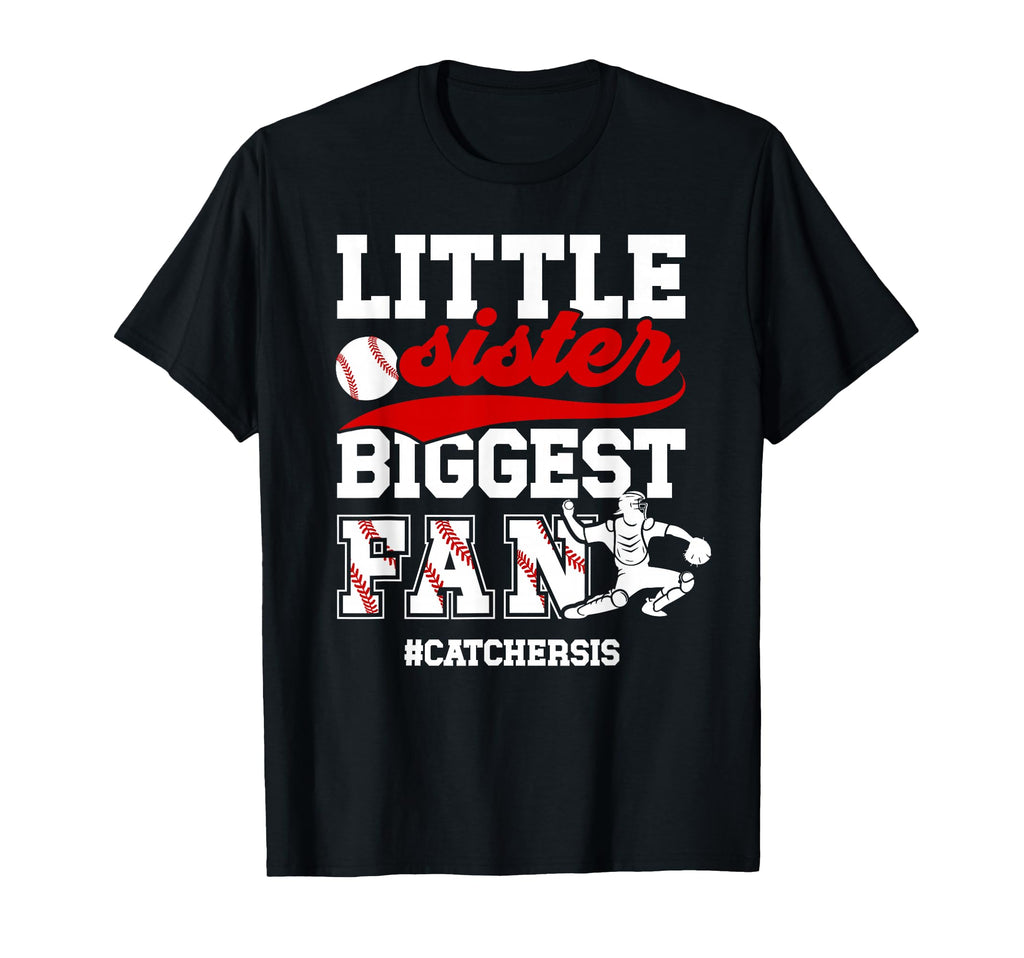 Little Sister Baseball Catcher Sister T-Shirt - Minimalist Print Unisex - T-Shirt, Sweatshirt, Hoodie