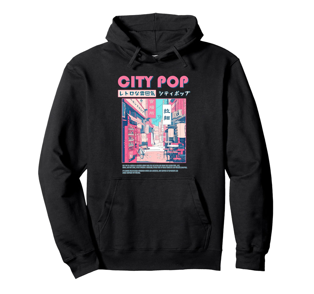 City Pop Ramen Alley Japanese Hoodie - Streetwear Style for Adults - T-Shirt, Sweatshirt, Hoodie