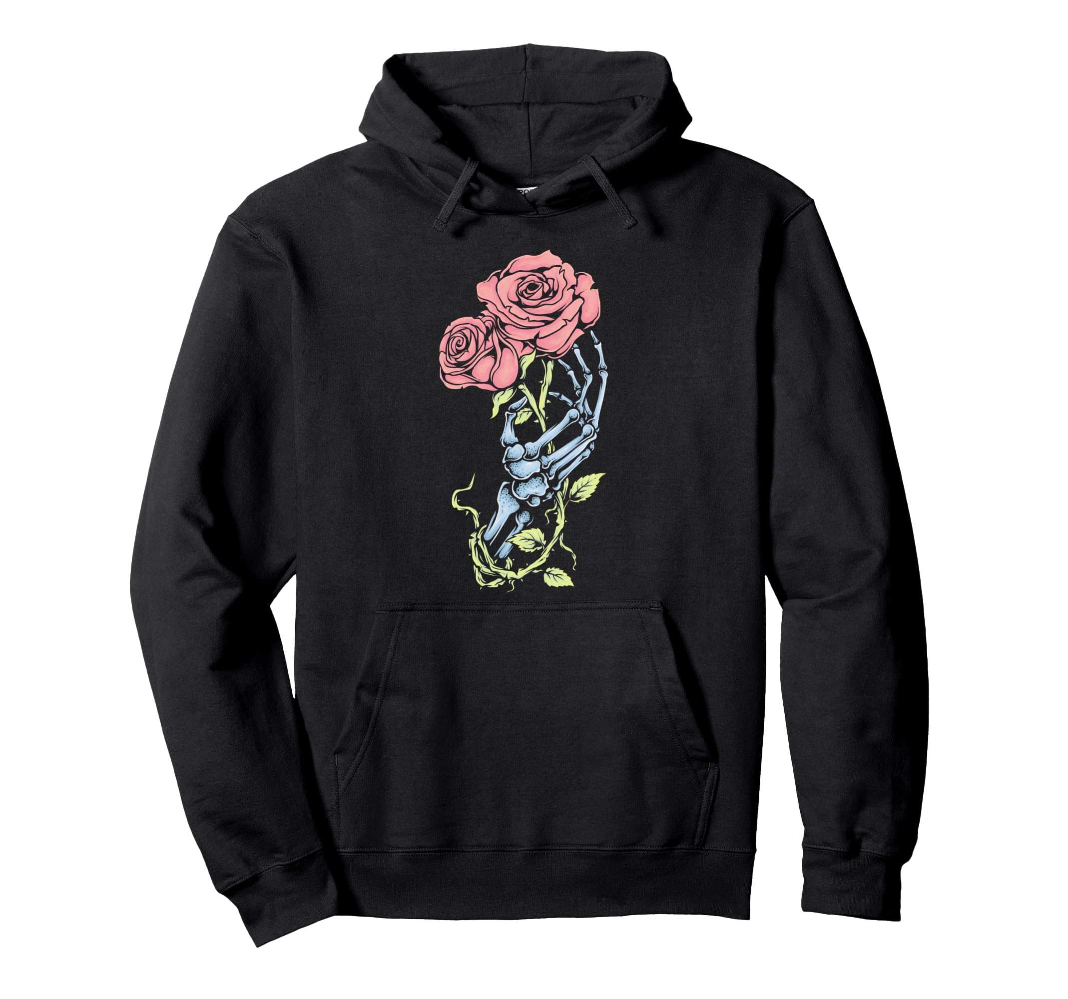 Skeleton Hand Rose Pastel Goth Dark Hoodie - Custom Art Print Unisex - T-Shirt, Sweatshirt, Hoodie