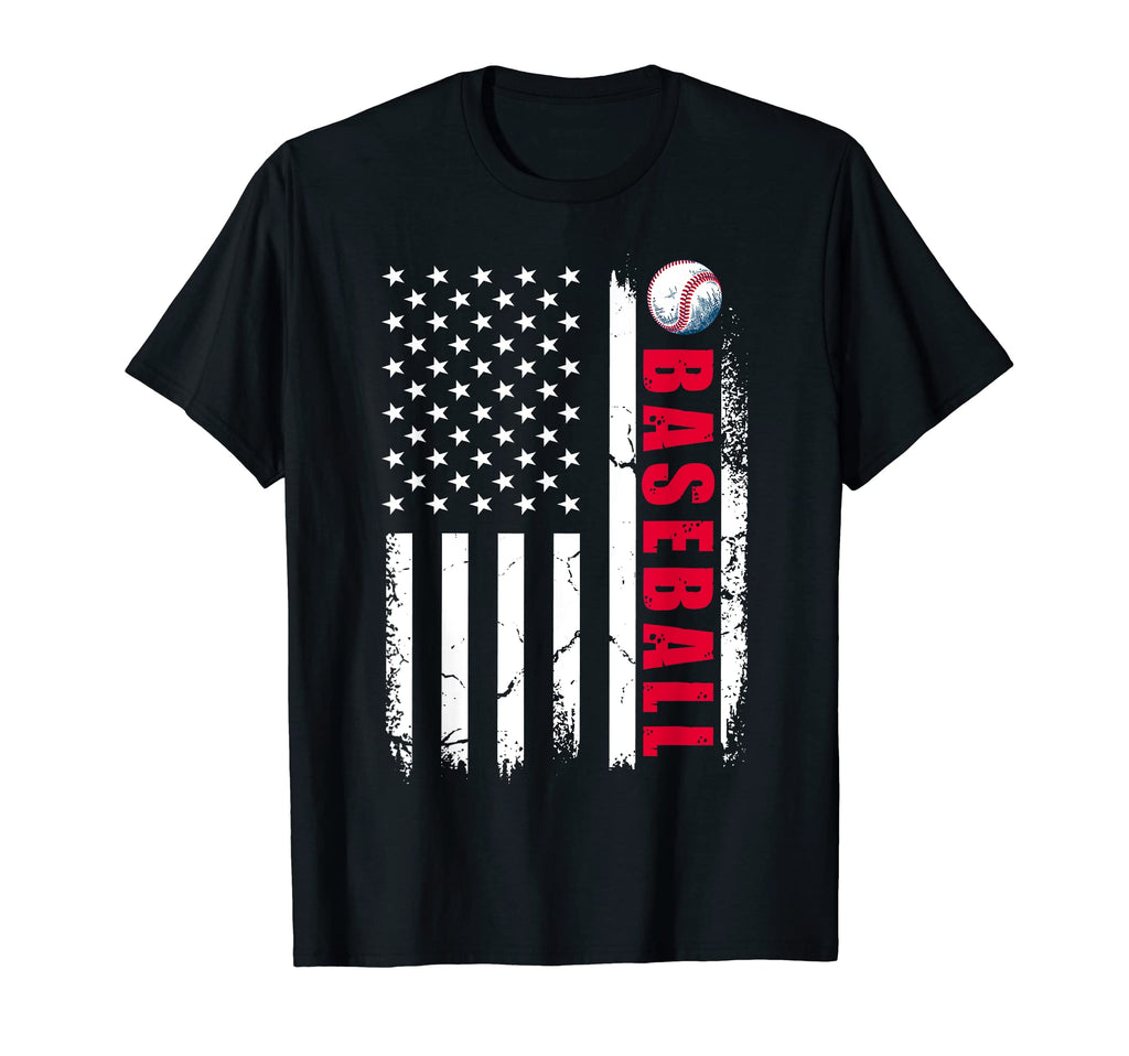 Baseball Lover American Flag T-Shirt - Fun Novelty Design for Adults - T-Shirt, Sweatshirt, Hoodie
