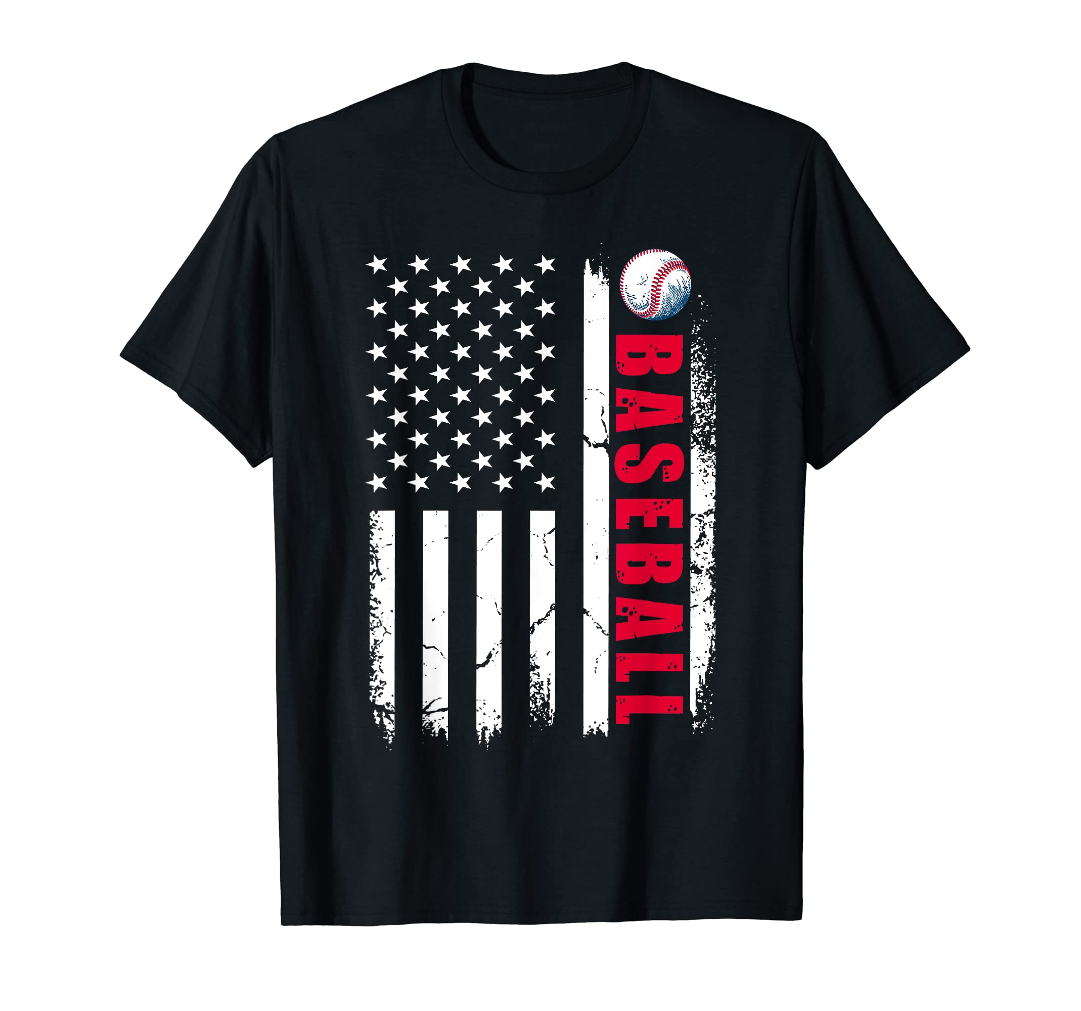 Baseball Lover American Flag T-Shirt - Fun Novelty Design for Adults - T-Shirt, Sweatshirt, Hoodie