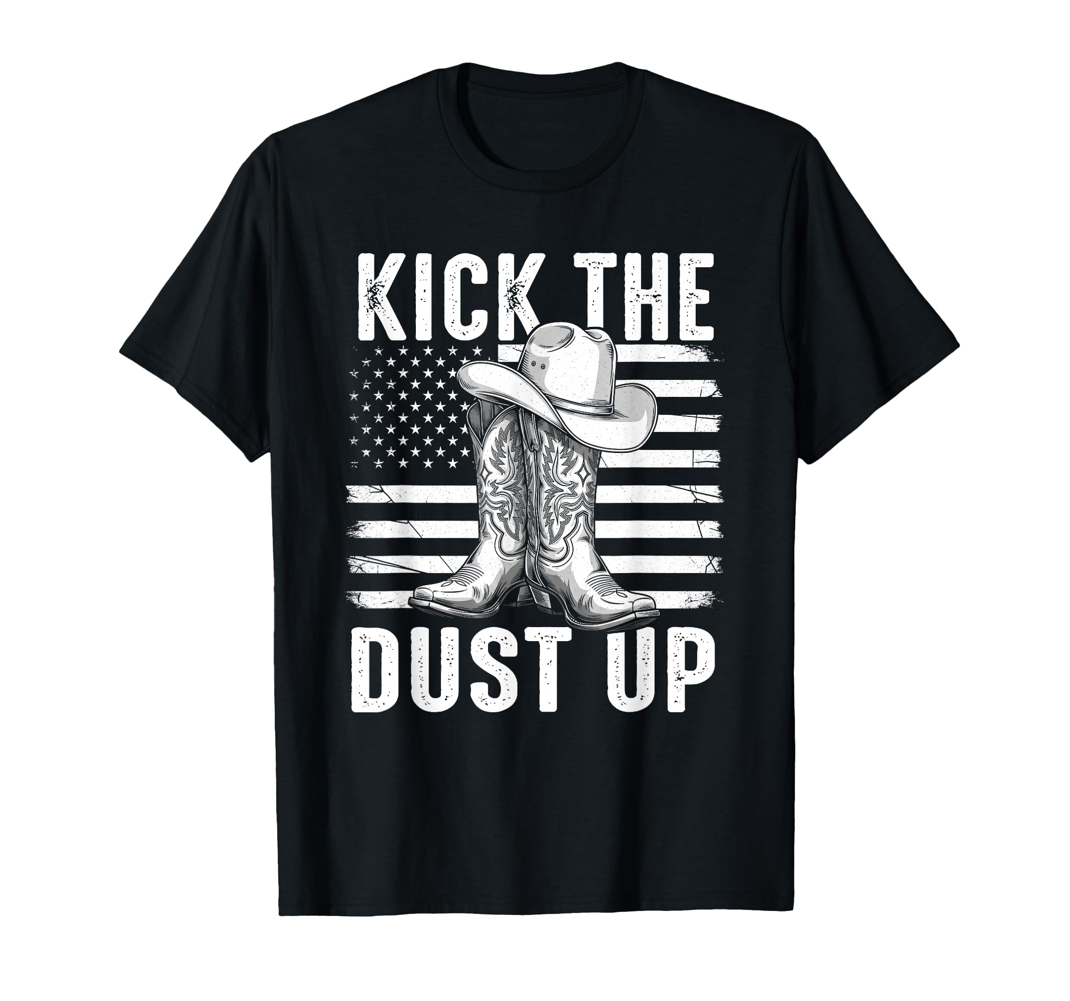 Kick Dust Up Western Cowboy Boots Usa T-Shirt - Trendy Graphic Men Women - T-Shirt, Sweatshirt, Hoodie