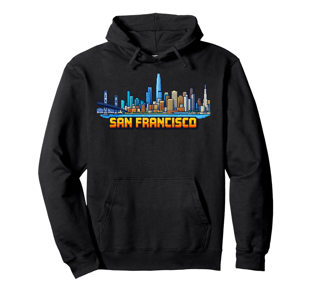 San Francisco 8 Bit Video Arcade Gamer Hoodie - Minimalist Print Unisex - T-Shirt, Sweatshirt, Hoodie