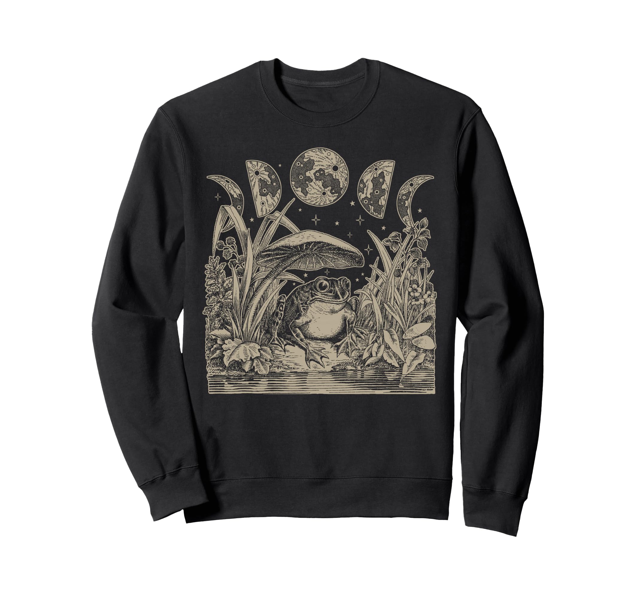 Whimsy Goth Fairycore Witchy Frog Sweatshirt - Minimalist Print for Adults - T-Shirt, Sweatshirt, Hoodie