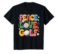 Peace Love Golf 60S 70S Hippie Golfer T-Shirt - Minimalist Print Men Women - T-Shirt, Sweatshirt, Hoodie