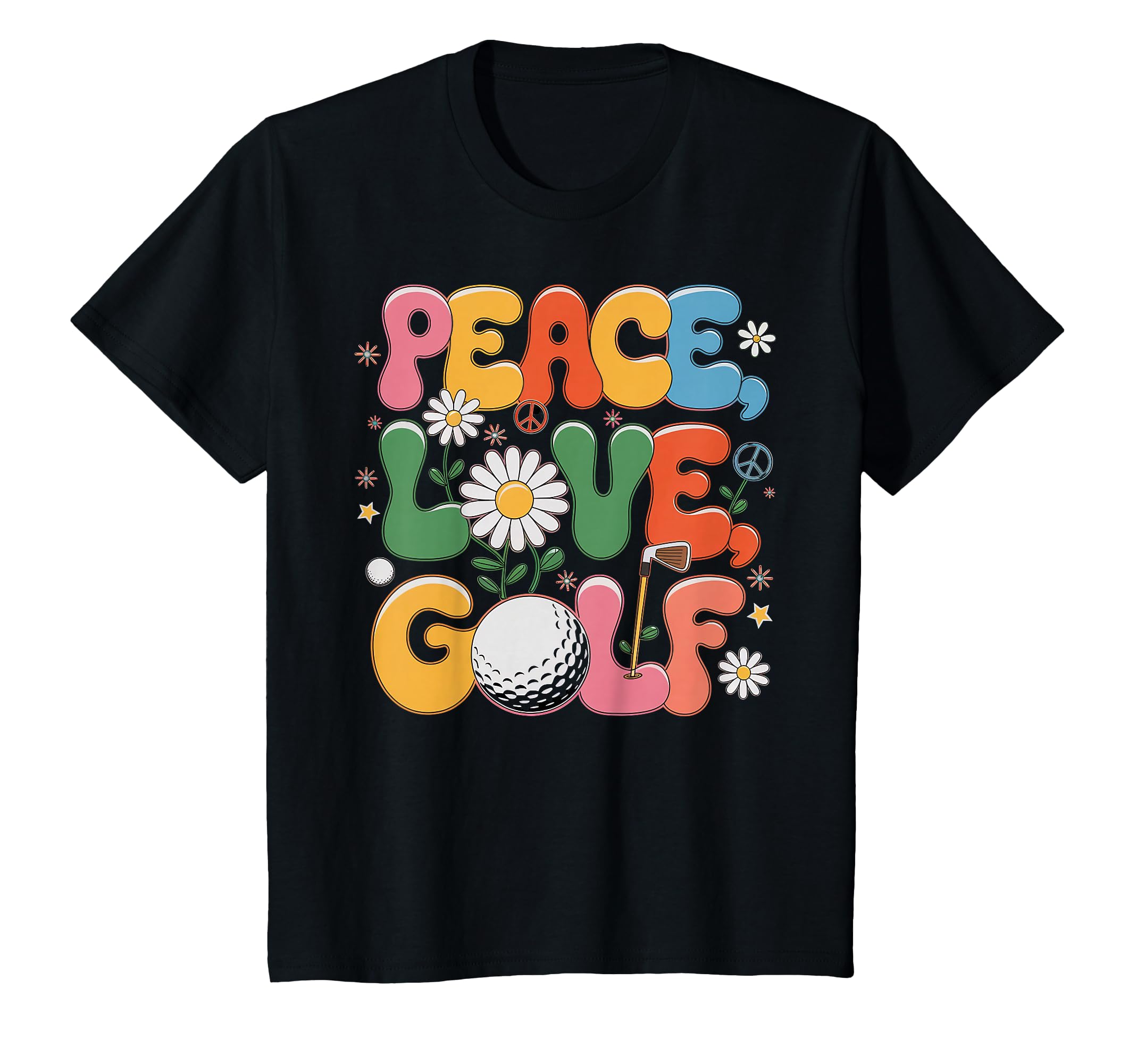 Peace Love Golf 60S 70S Hippie Golfer T-Shirt - Minimalist Print Men Women - T-Shirt, Sweatshirt, Hoodie