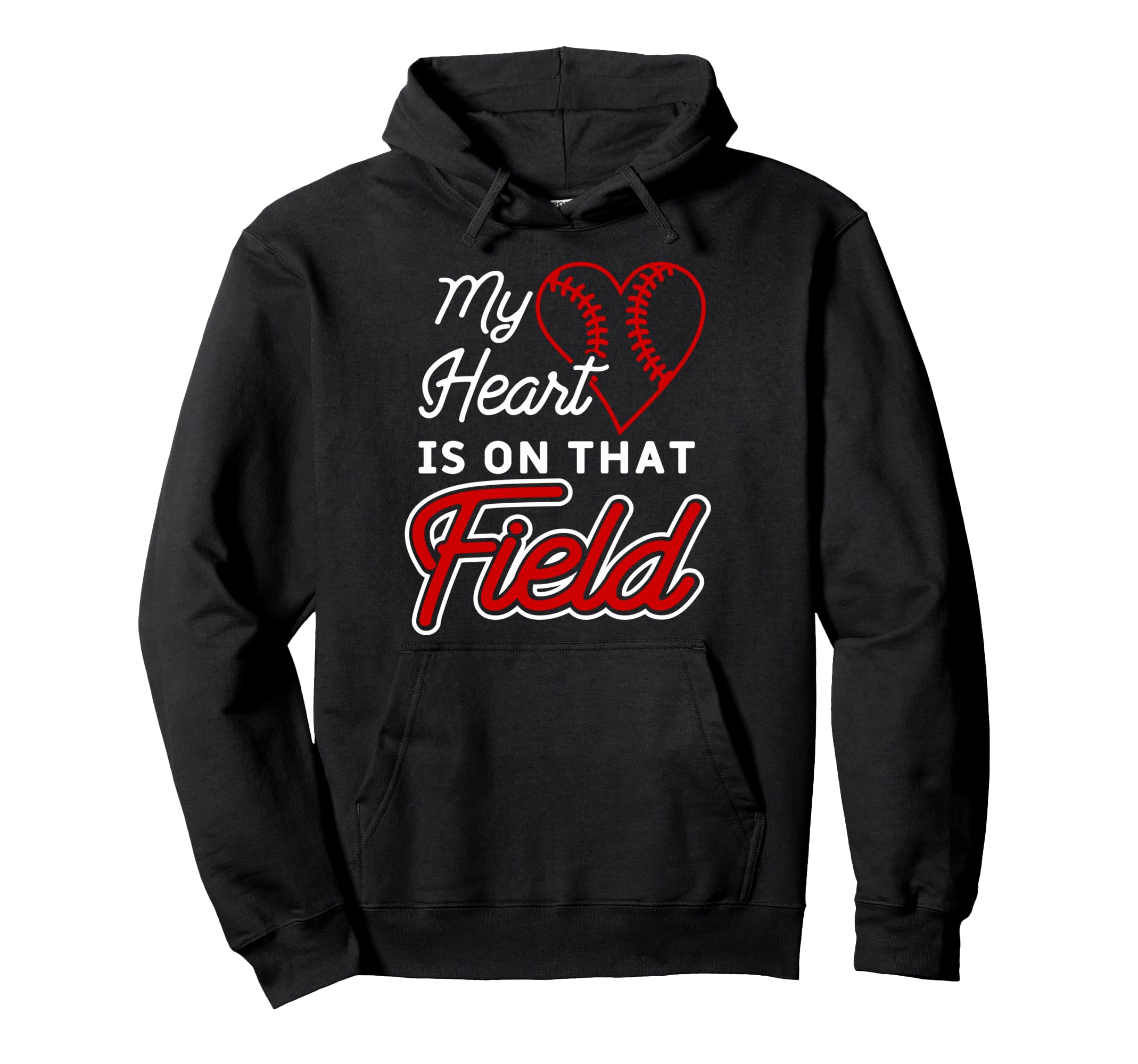 My Heart Is That Field Funny Baseball Hoodie - Custom Art Print for Adults - T-Shirt, Sweatshirt, Hoodie