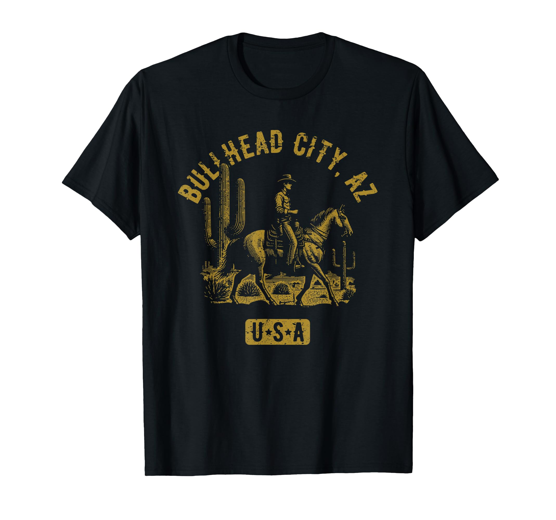 Bullhead City Az Usa Cowboy Horse T-Shirt - Custom Art Print Men Women - T-Shirt, Sweatshirt, Hoodie