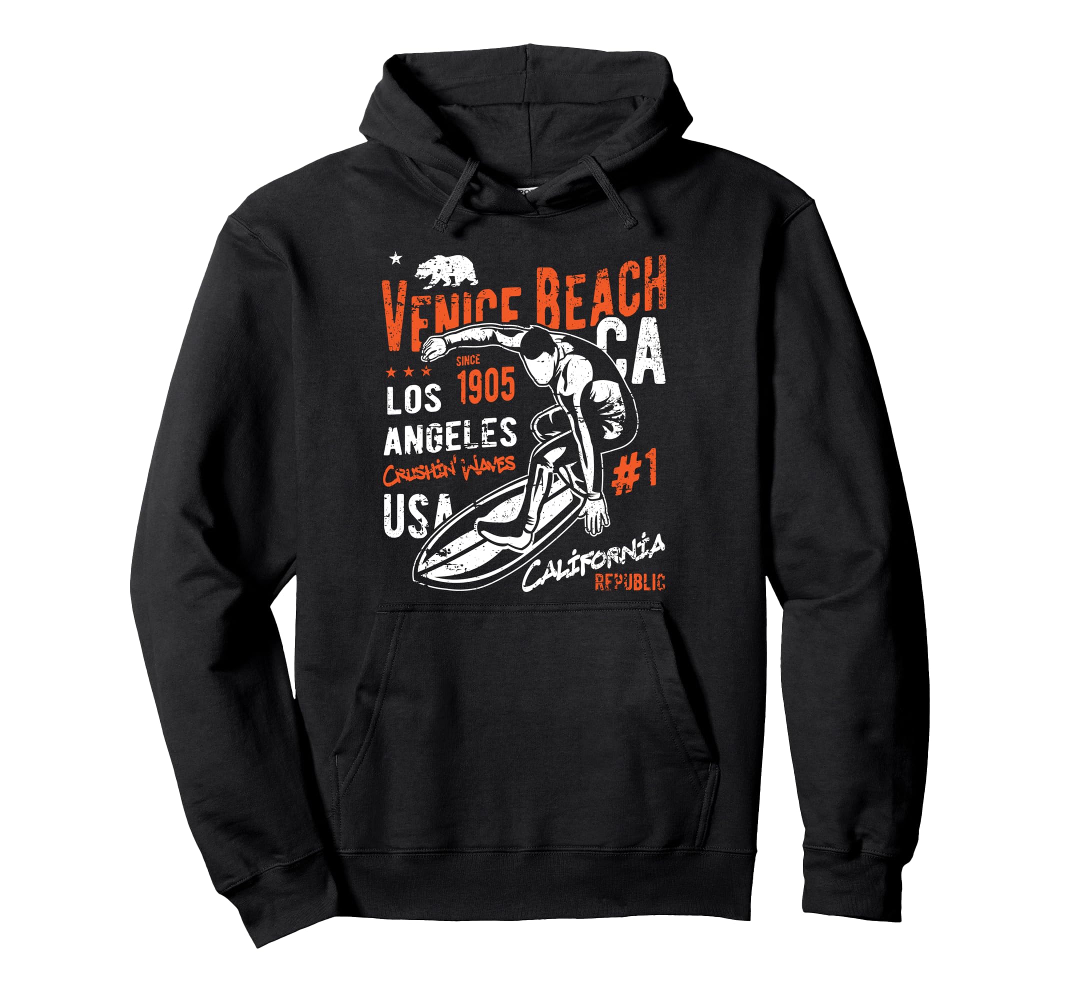 Venice Beach California Distressed Hoodie - Trendy Graphic for Adults - T-Shirt, Sweatshirt, Hoodie