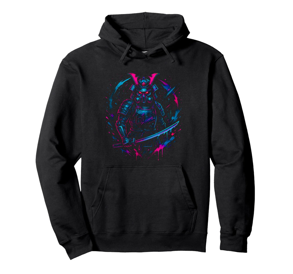 Cyberpunk Samurai Vaporwave Synthwave Hoodie - Unique Graphic for Adults - T-Shirt, Sweatshirt, Hoodie