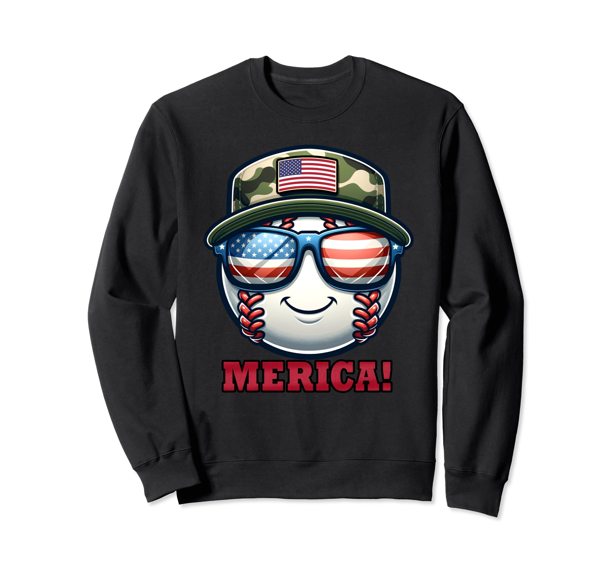 Baseball 4Th July Usa Flag Dad Sweatshirt - Casual Everyday Wear Men Women - T-Shirt, Sweatshirt, Hoodie