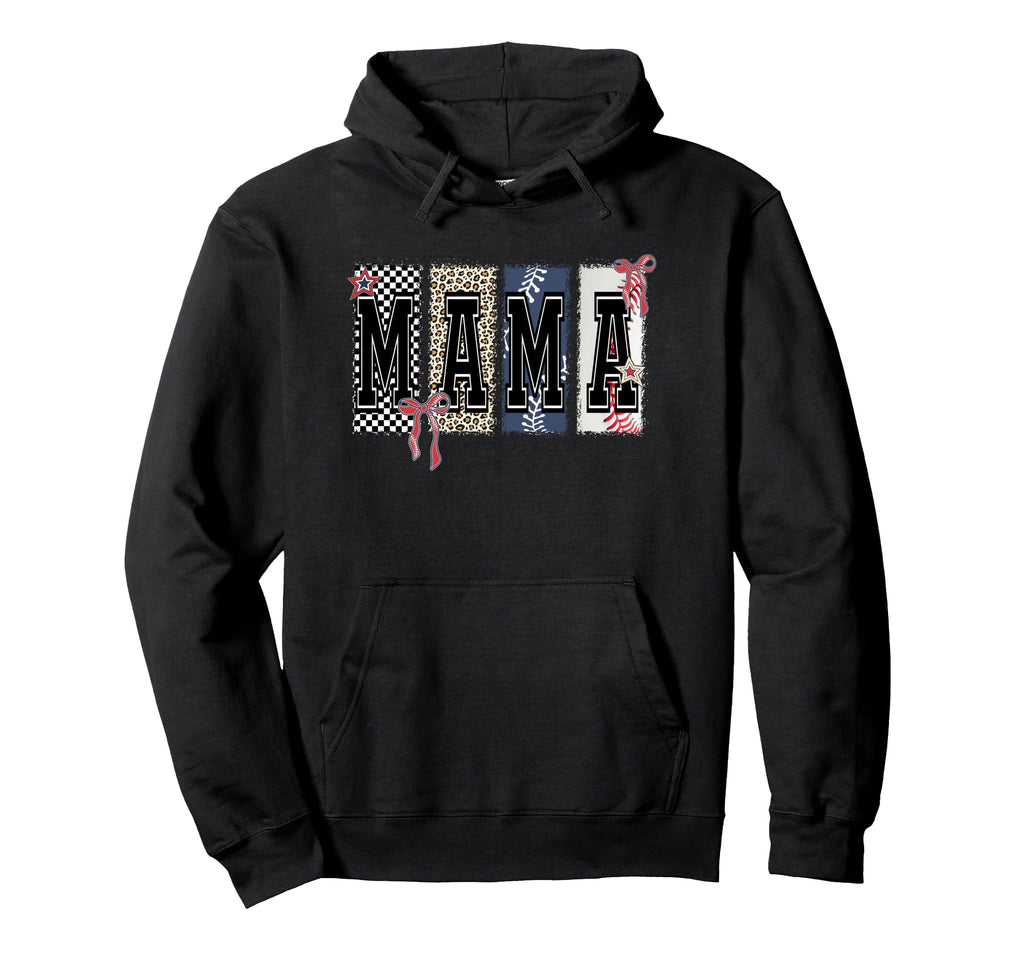 Coquette Baseball Mama Lepard Baseball Mom Hoodie - Unique Graphic Unisex - T-Shirt, Sweatshirt, Hoodie