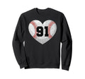 Baseball Number 91 Distressed Sweatshirt - Streetwear Style for Adults - T-Shirt, Sweatshirt, Hoodie