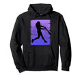 Purple Softball Baseball Distressed Hoodie - Custom Art Print Unisex - T-Shirt, Sweatshirt, Hoodie