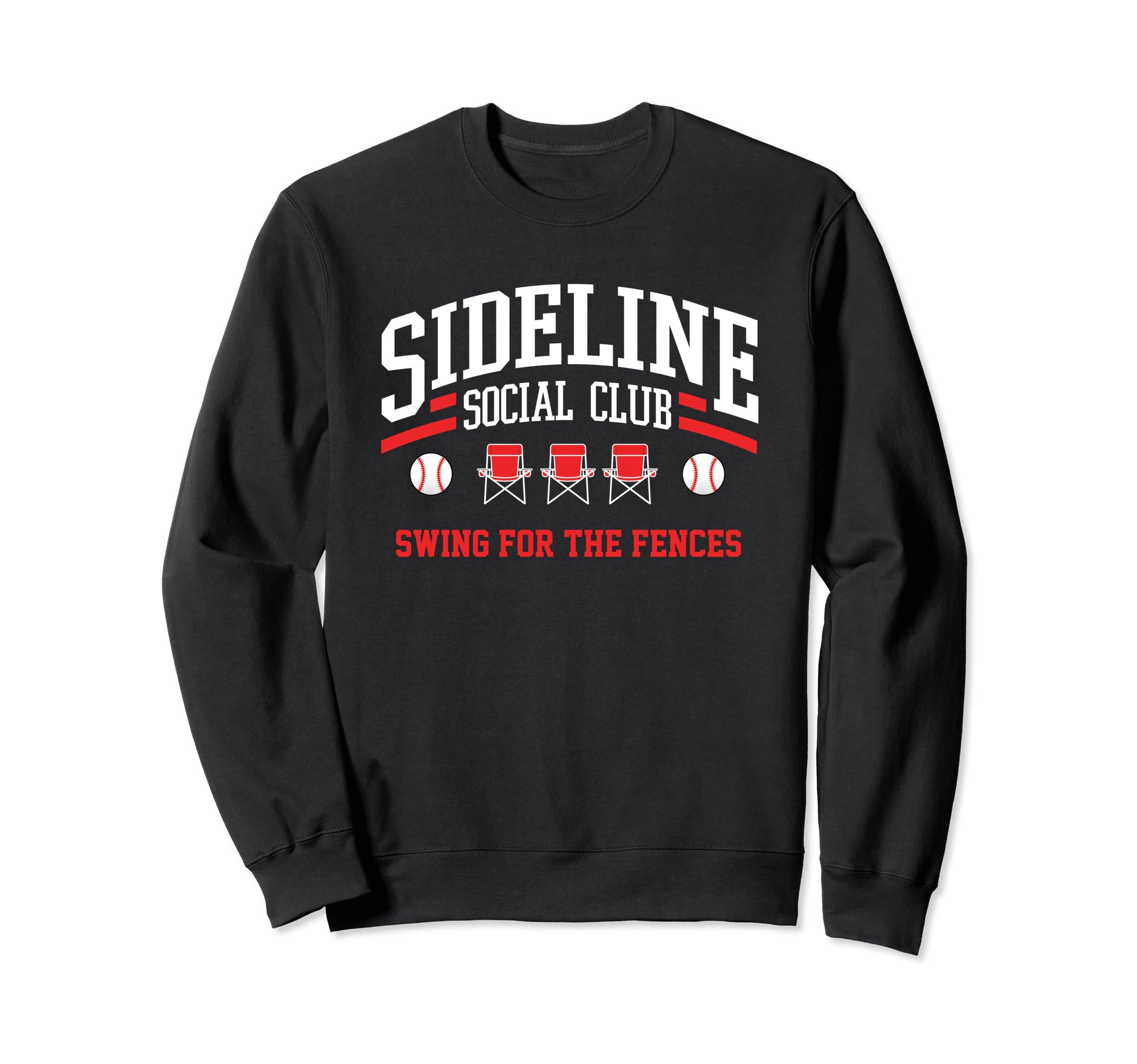 Baseball Sideline Social Club Sweatshirt - Fun Novelty Design Men Women - T-Shirt, Sweatshirt, Hoodie