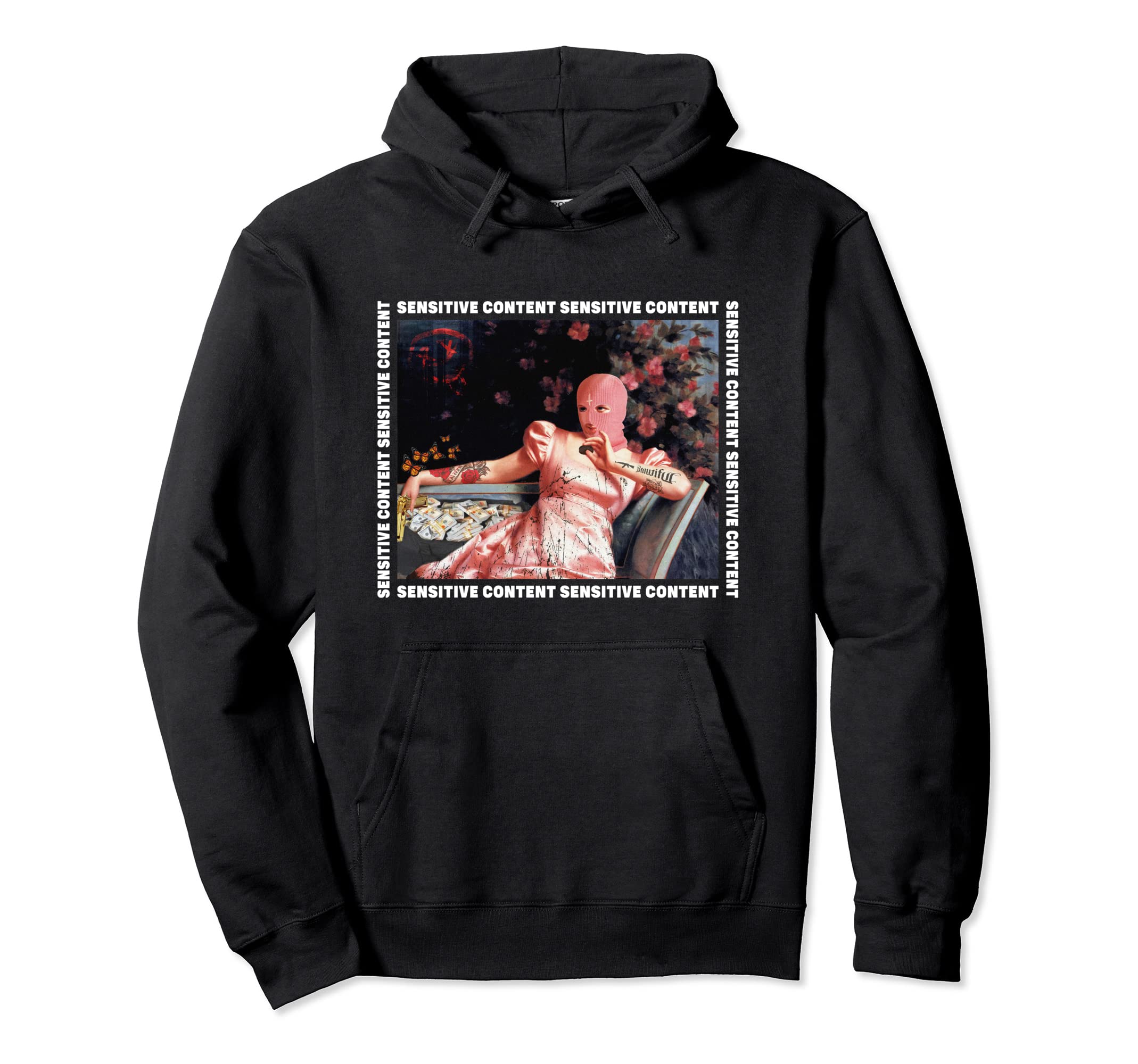 Balaclava Sad Aesthetic Edgy Streetwear Hoodie - Novelty Apparel for Adults - T-Shirt, Sweatshirt, Hoodie