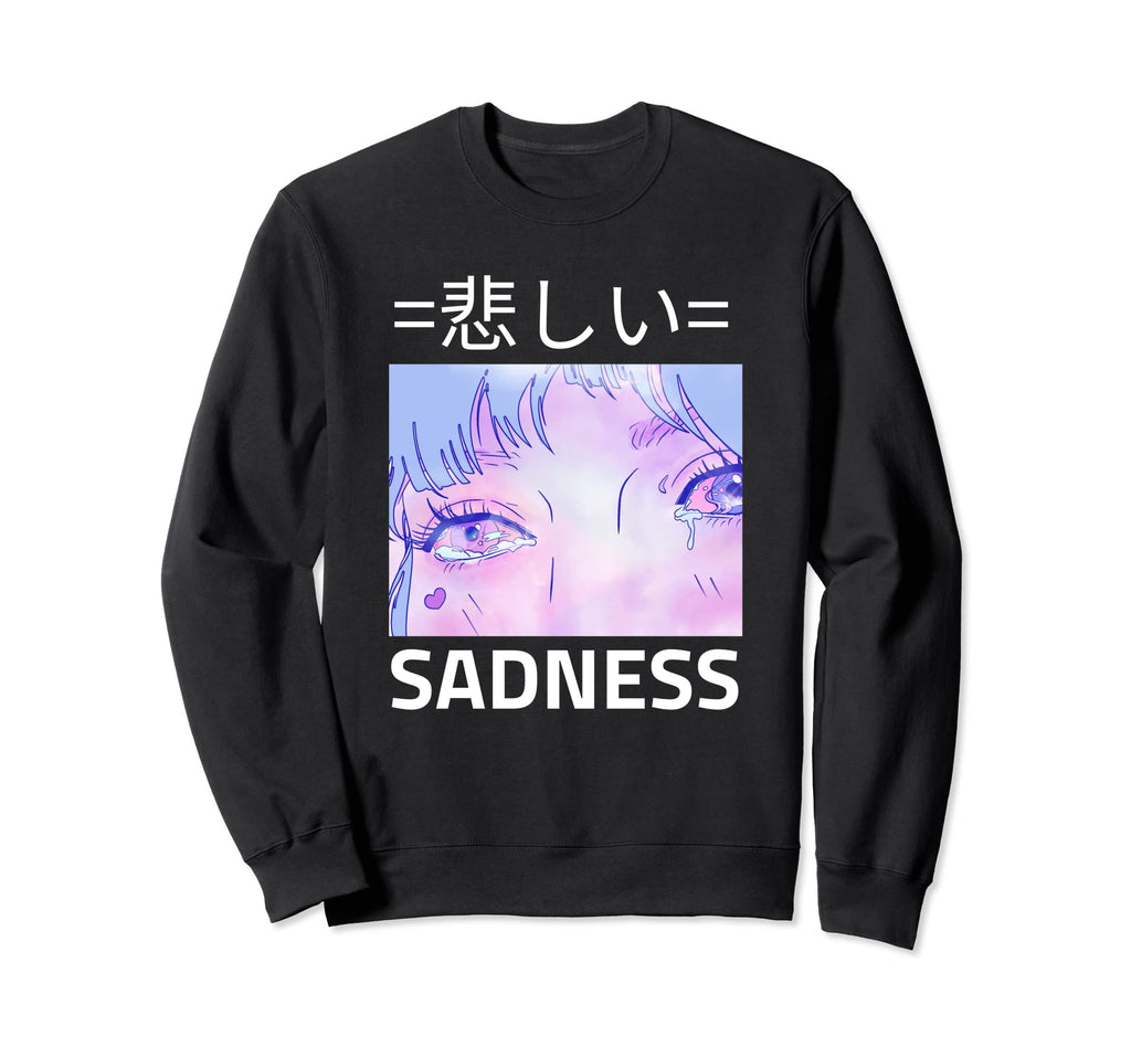 Sadness Anti Social Japanese Sweatshirt - Casual Everyday Wear Men Women - T-Shirt, Sweatshirt, Hoodie